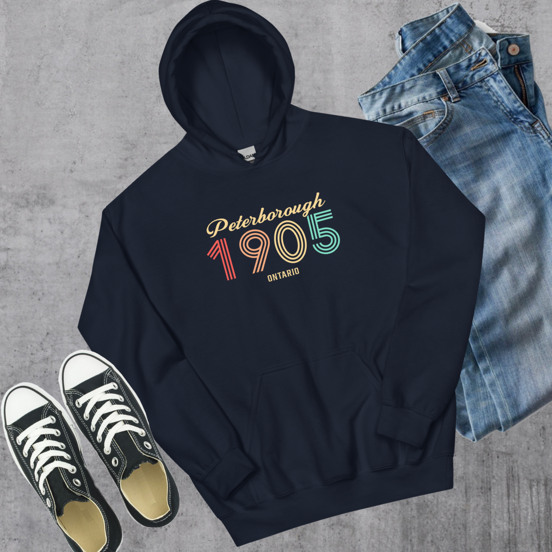 Peterborough Vintage Hoodie Navy Canadian City Apparel