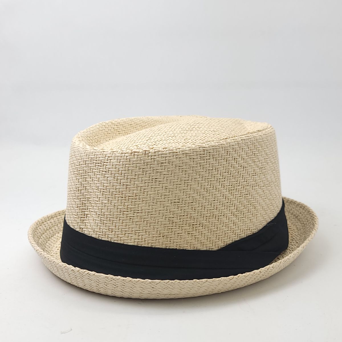 Pork Pie, 100% Straw & Grosgrain Band - Natural, S/M & L/XL Fashion Hat