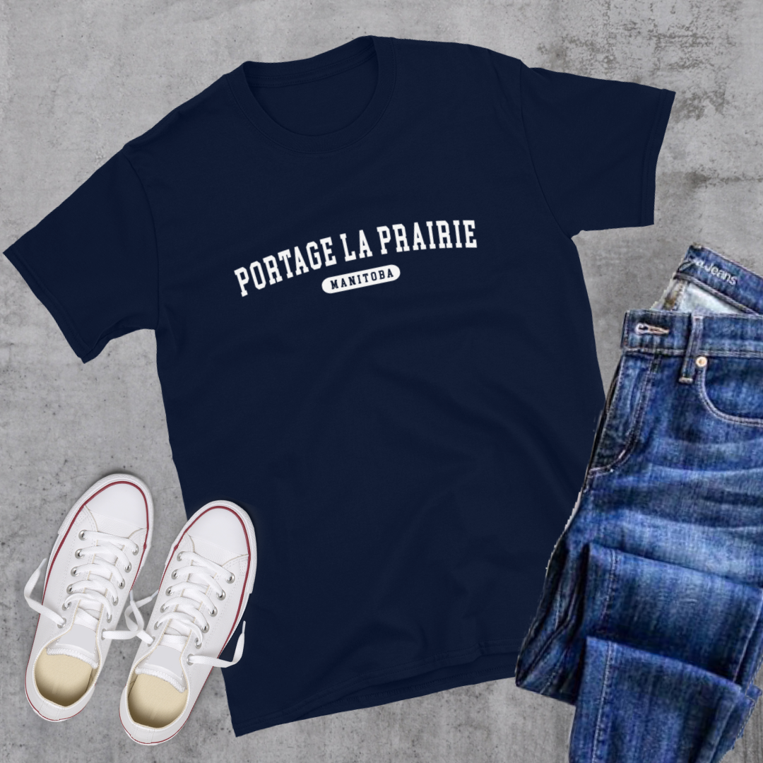 Portage la Prairie College Tee Navy Canadian City Apparel