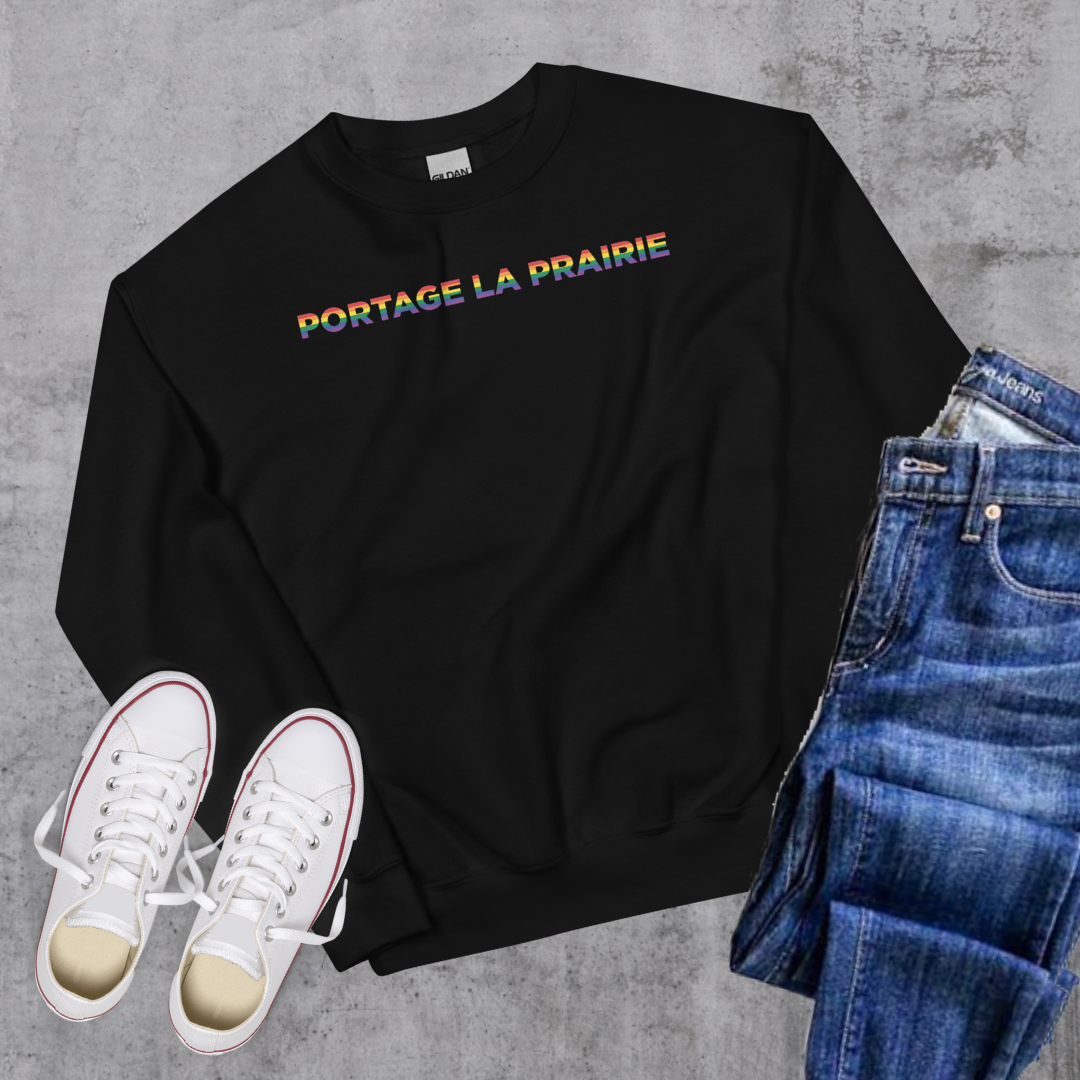 Portage la Prairie Pride Crewneck Black Canadian City Apparel