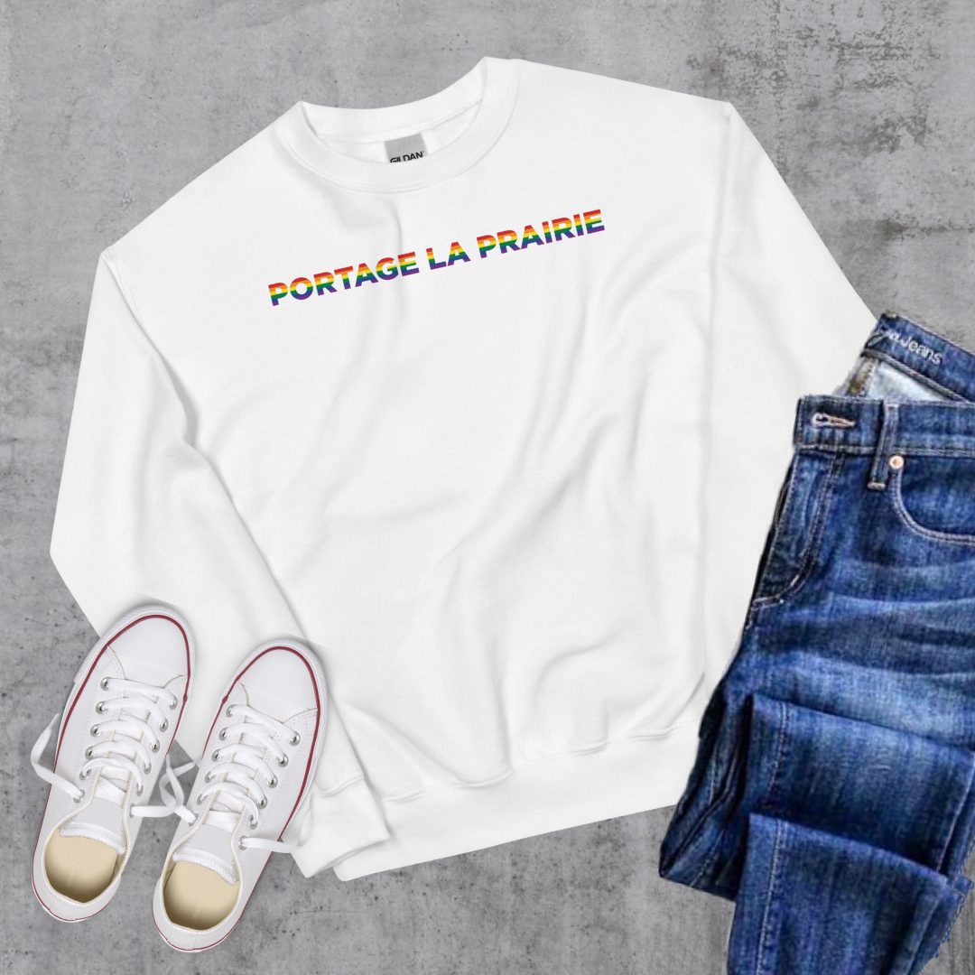 Portage la Prairie Pride Crewneck White Canadian City Apparel