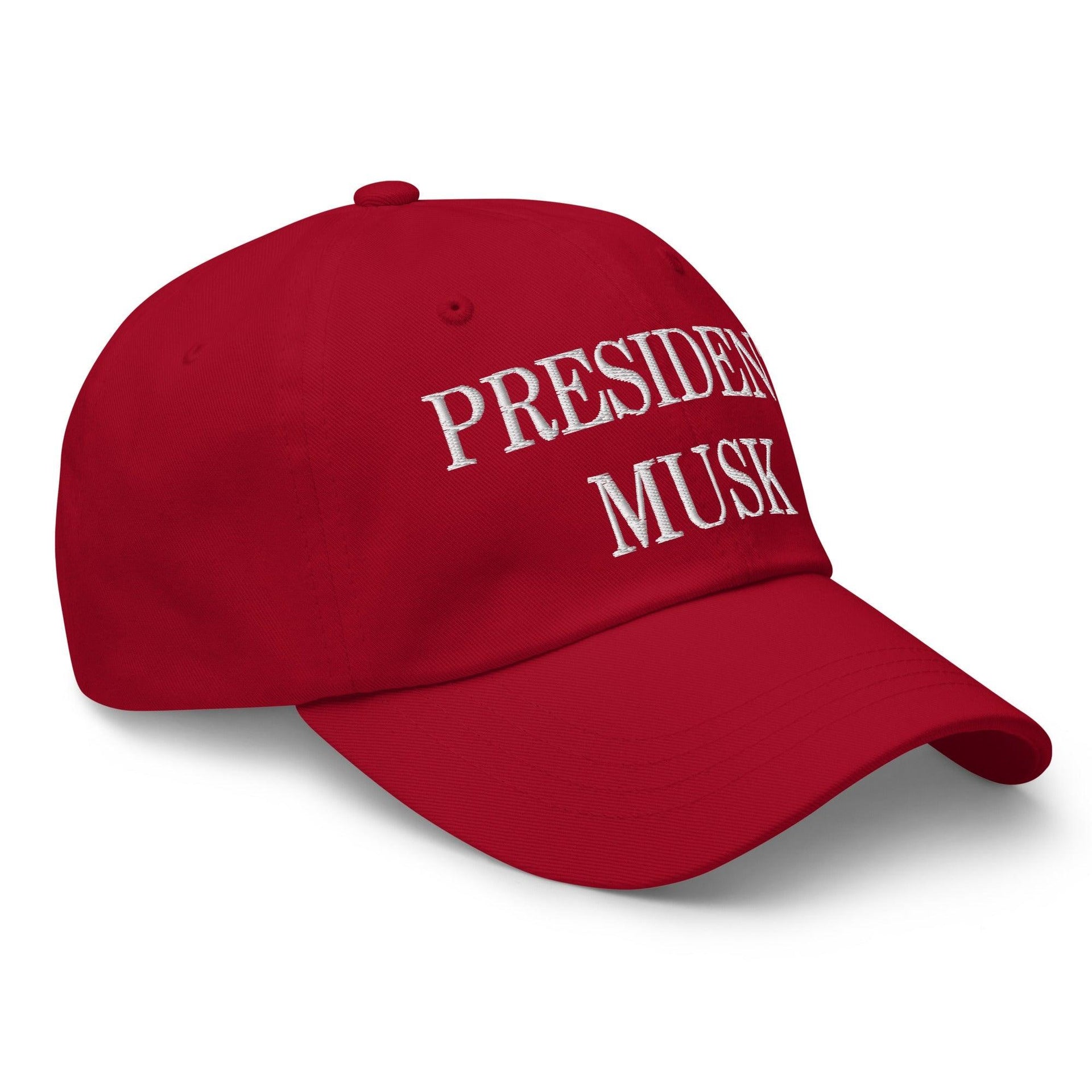 President Musk Embroidered Dad Hat Capital Crowns Conservative Dad Hats
