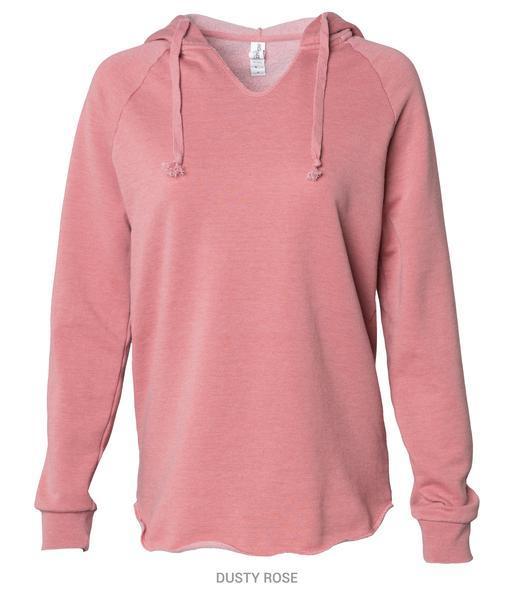PRM2500 - Women's California Wave Wash Hooded Pullover Dusty Rose BASIC FLEECE CALI WAVE WASH COTTON / POLYESTER hoodie INDEPENDENT PREMIUM PRM25 PRM2500 PULLOVERS REGULAR WOMEN