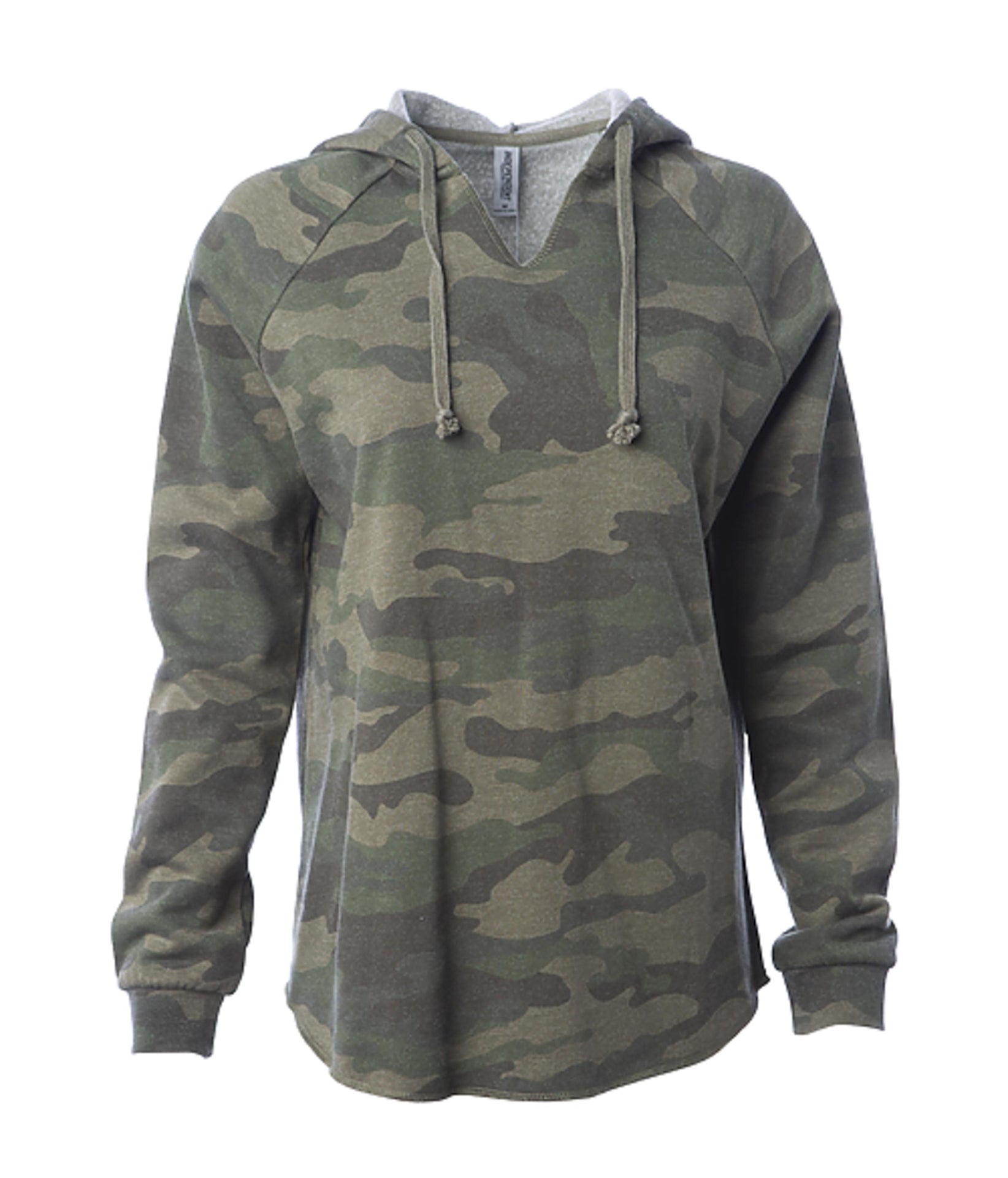 PRM2500 - Women's California Wave Wash Hooded Pullover Forest Camo Heather BASIC FLEECE CALI WAVE WASH COTTON / POLYESTER hoodie INDEPENDENT PREMIUM PRM25 PRM2500 PULLOVERS REGULAR WOMEN