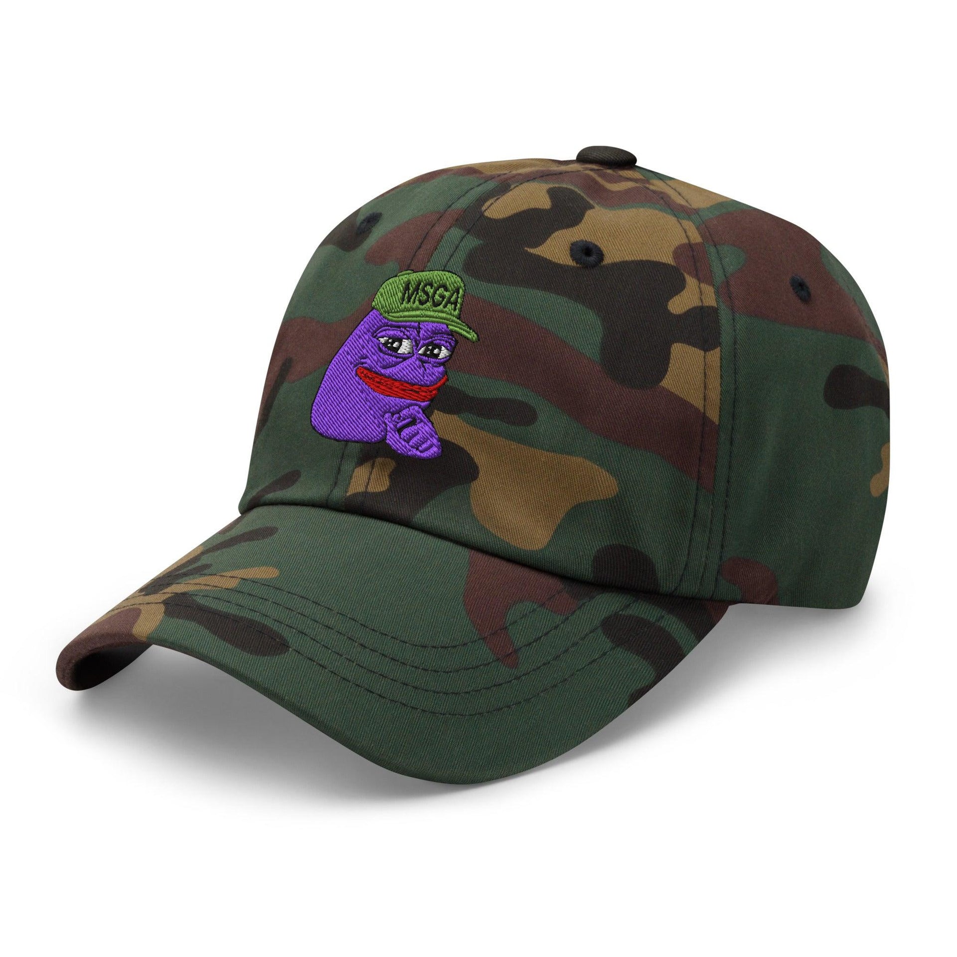 $PURPE Purple Pepe Embroidered Dad Hat Capital Crowns Crypto Dad Hats Funny hat