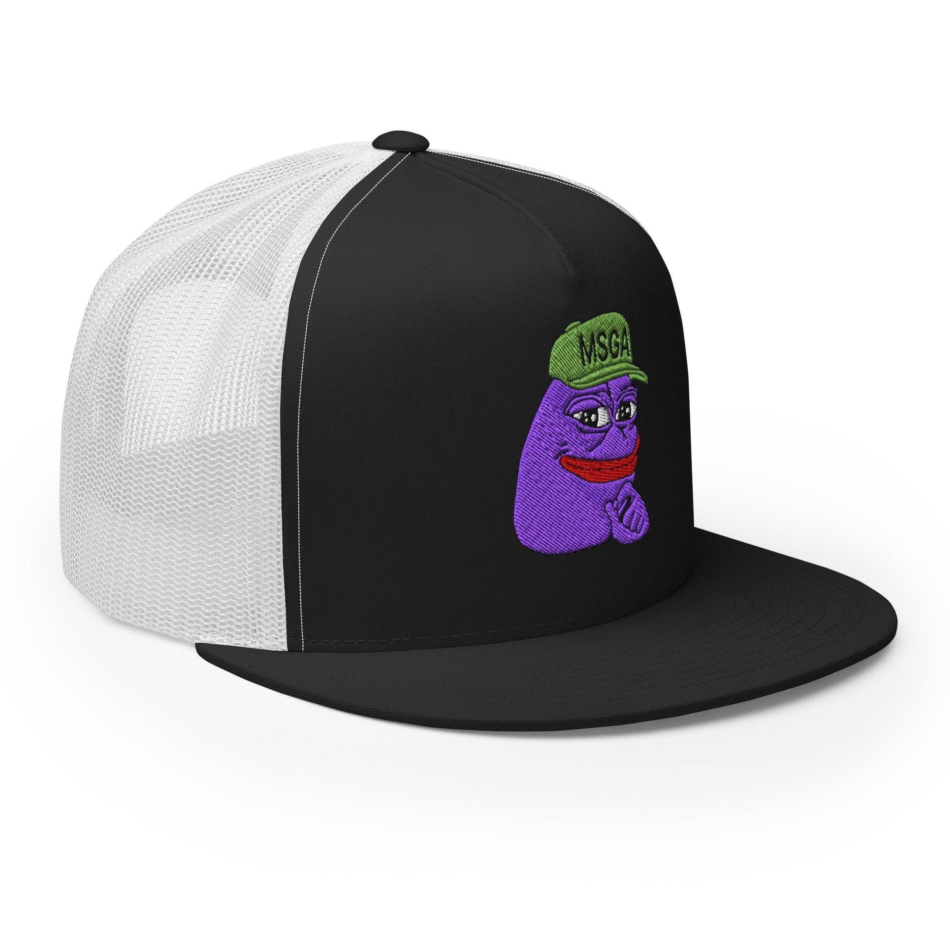 $PURPE Purple Pepe Embroidered Flat Bill Brim Mesh Trucker Hat Crypto Funny Snapback Hats Trucker Hats