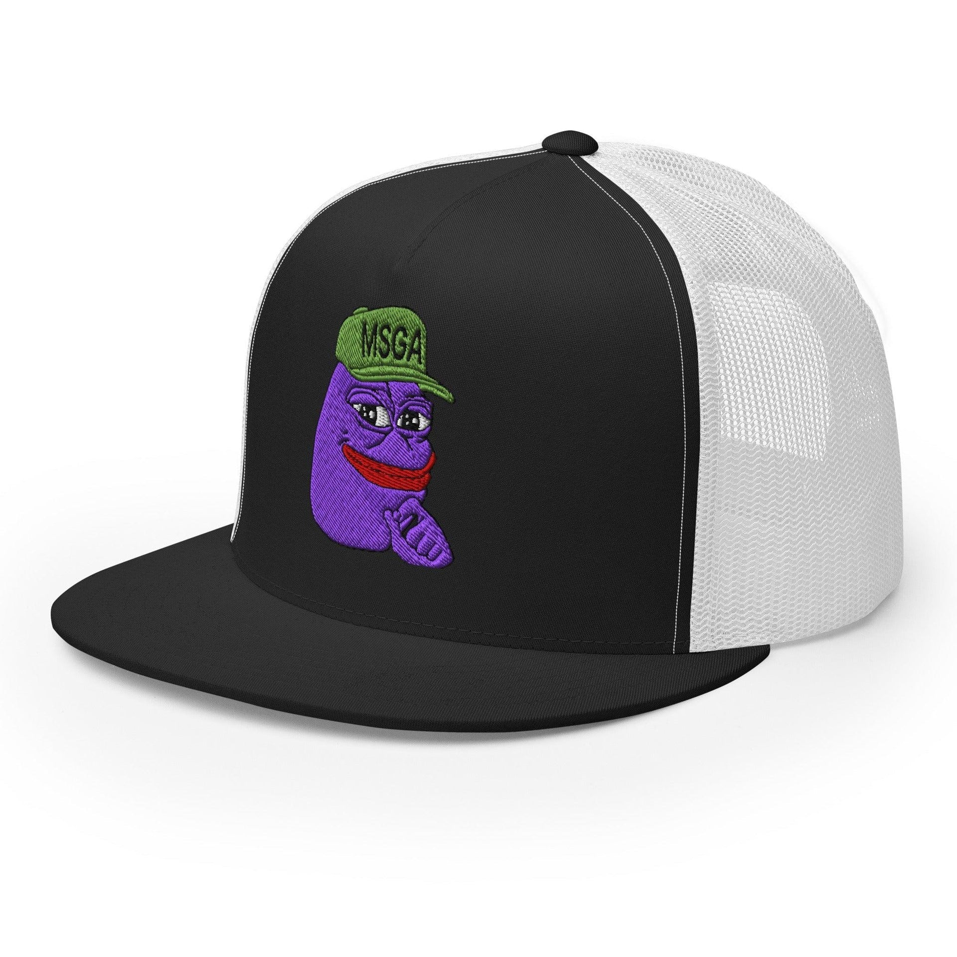 $PURPE Purple Pepe Embroidered Flat Bill Brim Mesh Trucker Hat Crypto Funny Snapback Hats Trucker Hats