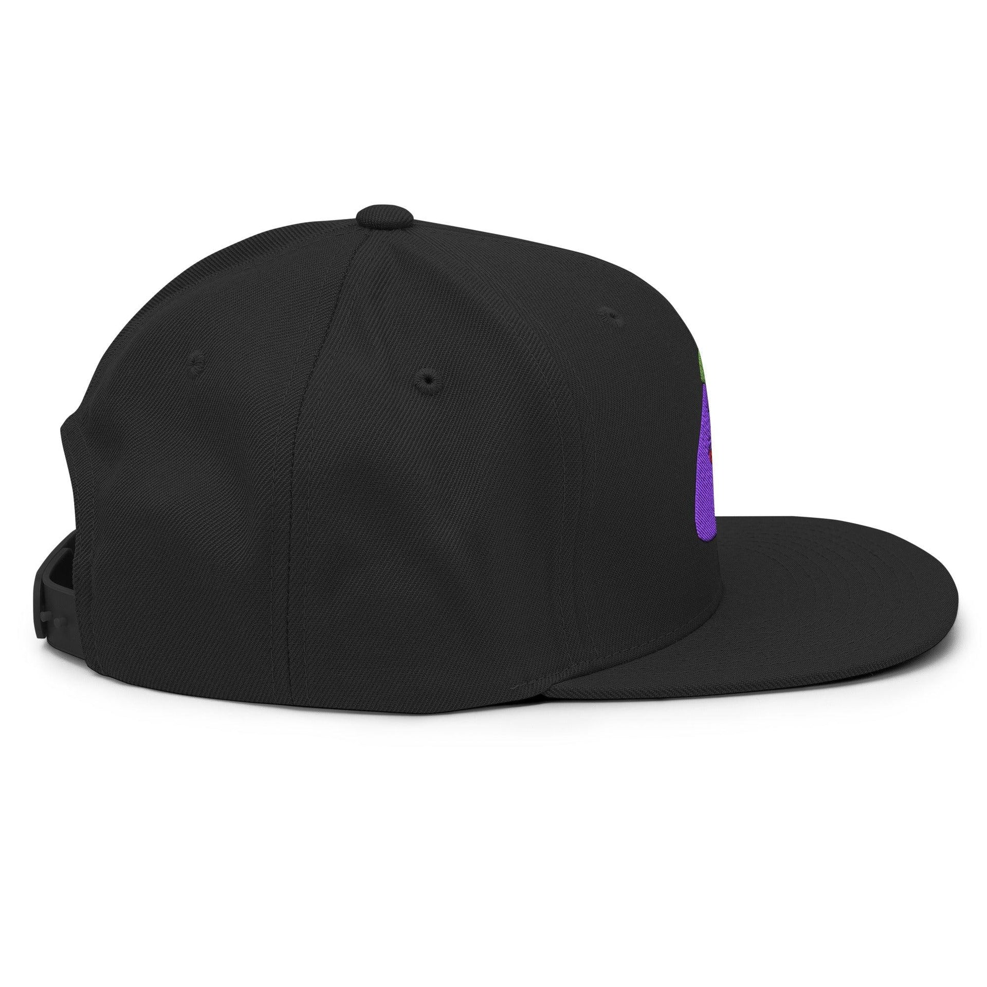 $PURPE Purple Pepe Embroidered Flat Brim Bill Snapback Hat Capital Crowns Crypto Funny Snapback Hats