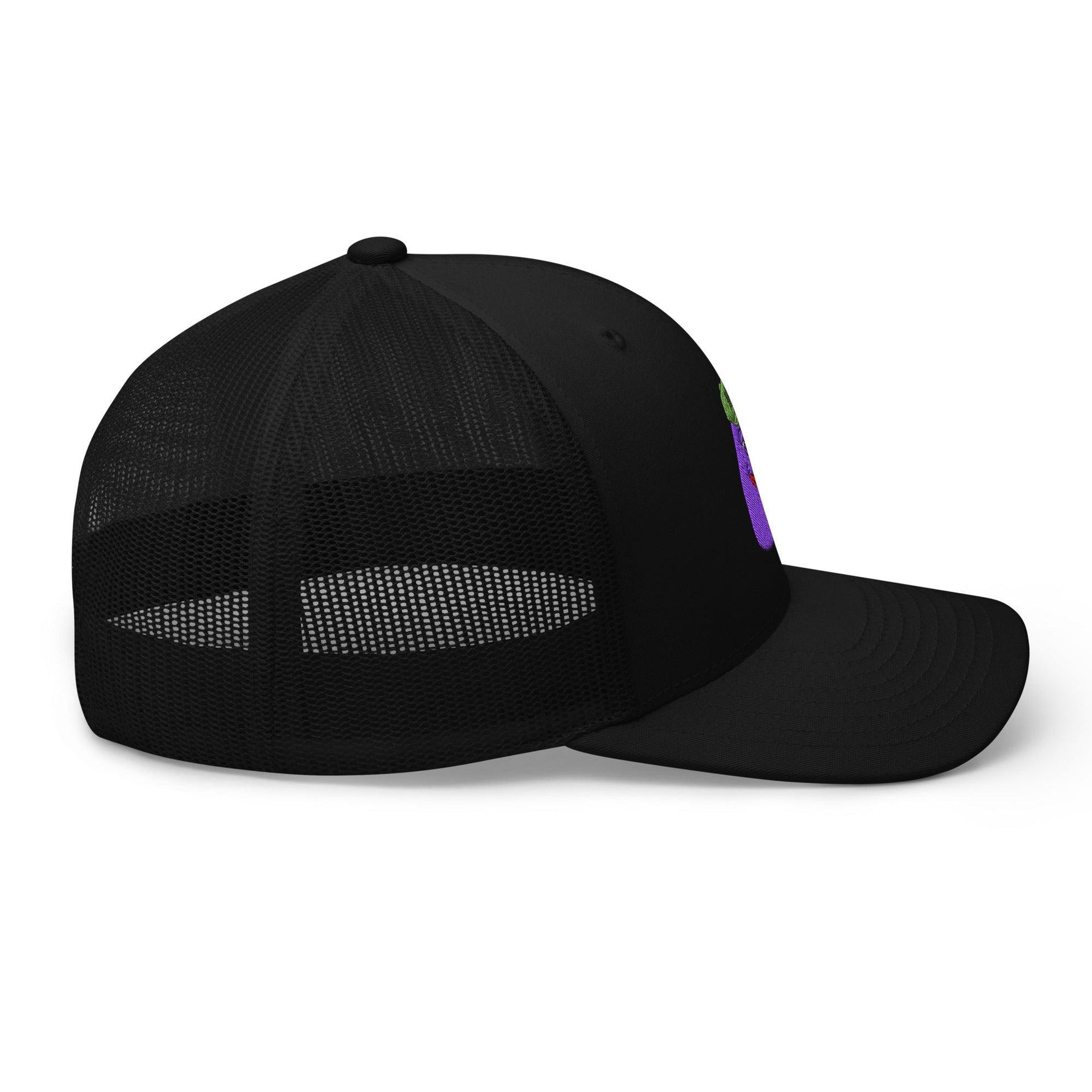 $PURPE Purple Pepe Embroidered Mesh Trucker Hat Capital Crowns Crypto Funny Trucker Hats