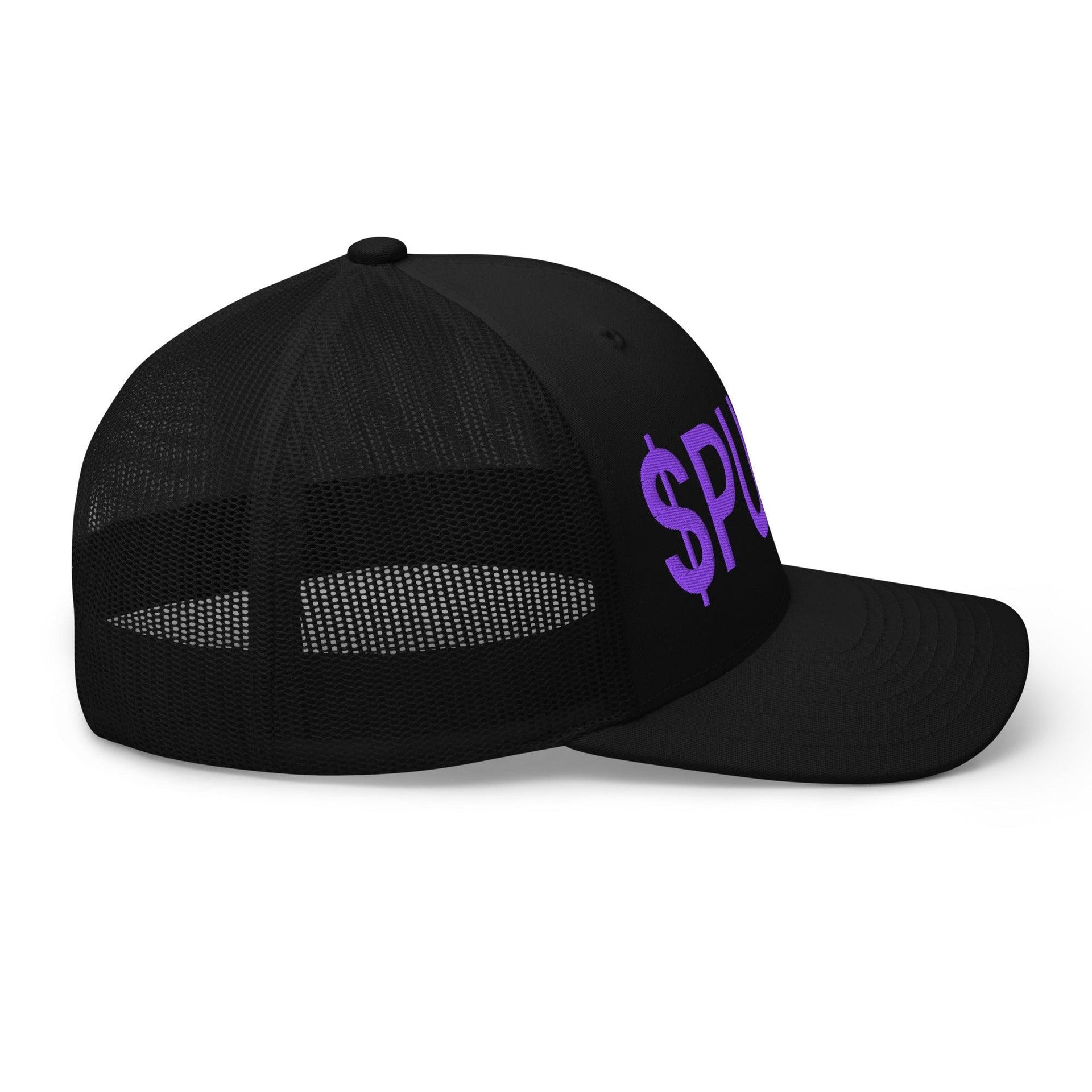 Purple Pepe $PURPE Embroidered Mesh Trucker Hat Capital Crowns Crypto Funny Trucker Hats