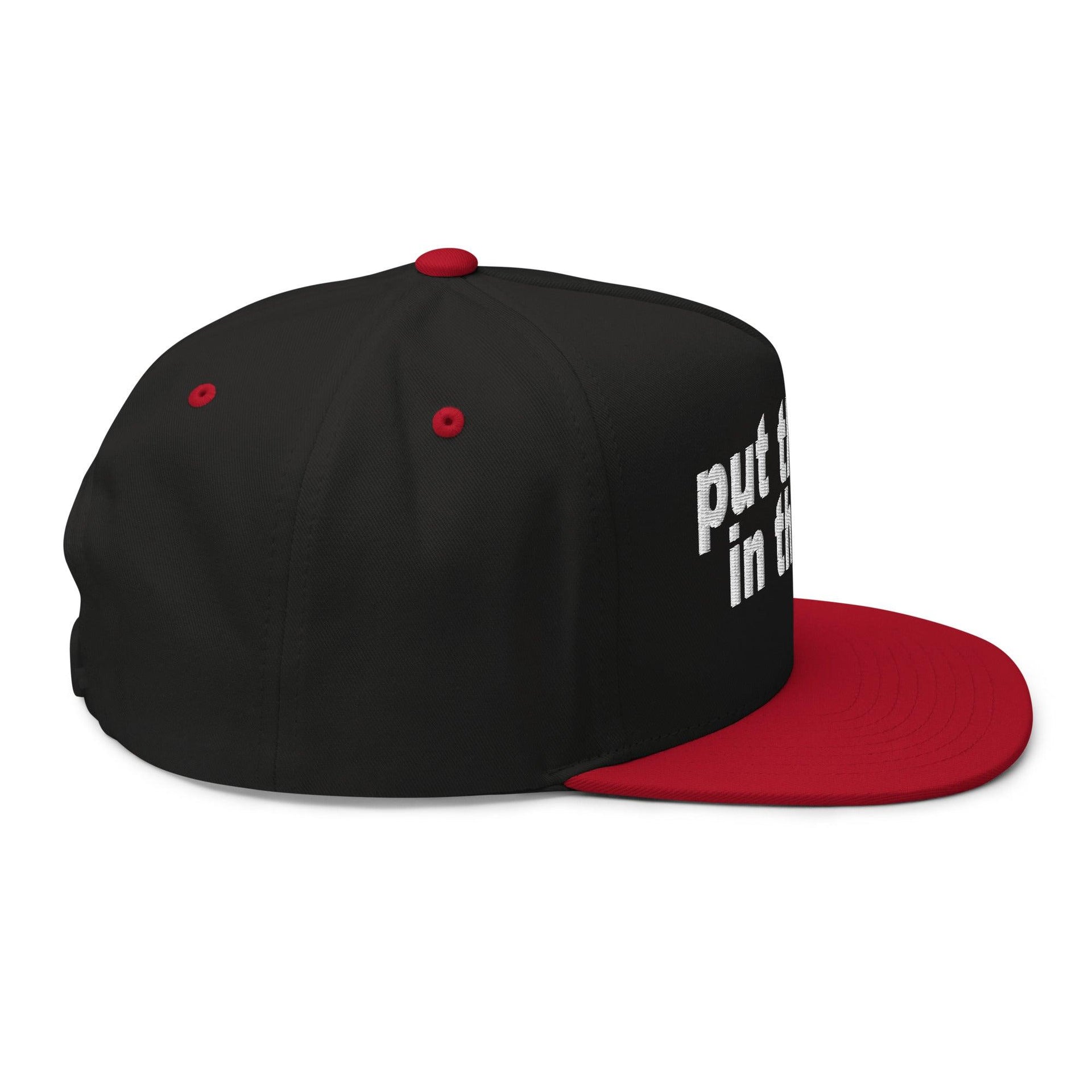 Put the Fries in the Bag Embroidered 5 Panel Flat Bill Brim Snapback Hat Capital Crowns Funny Snapback Hats