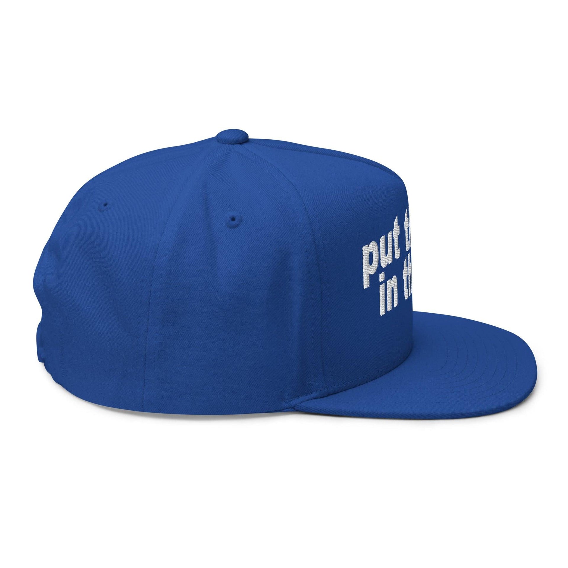 Put the Fries in the Bag Embroidered 5 Panel Flat Bill Brim Snapback Hat Capital Crowns Funny Snapback Hats