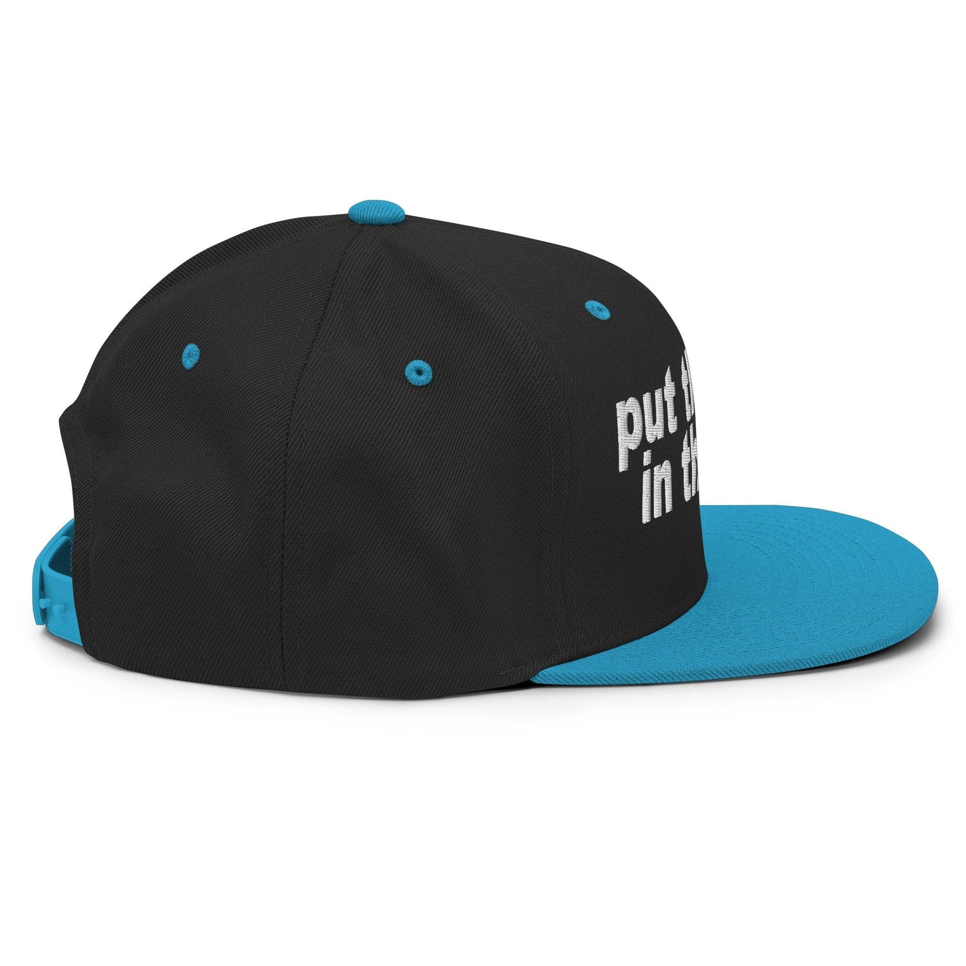 Put the Fries in the Bag Embroidered Flat Bill Brim Snapback Hat Capital Crowns Funny Snapback Hats