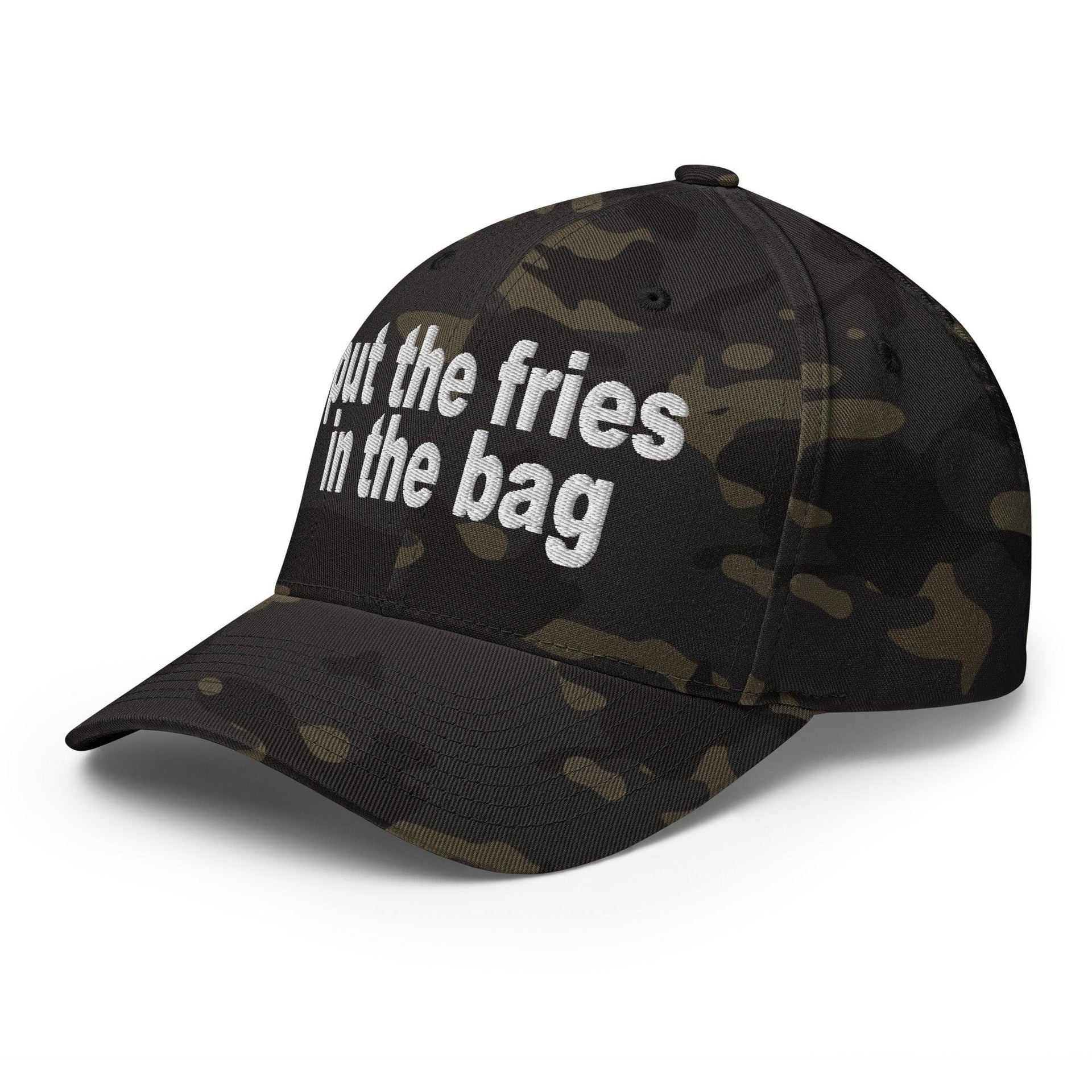 Put the Fries in the Bag Embroidered Stretch Fit Baseball Hat Capital Crowns Funny Stretch Fit