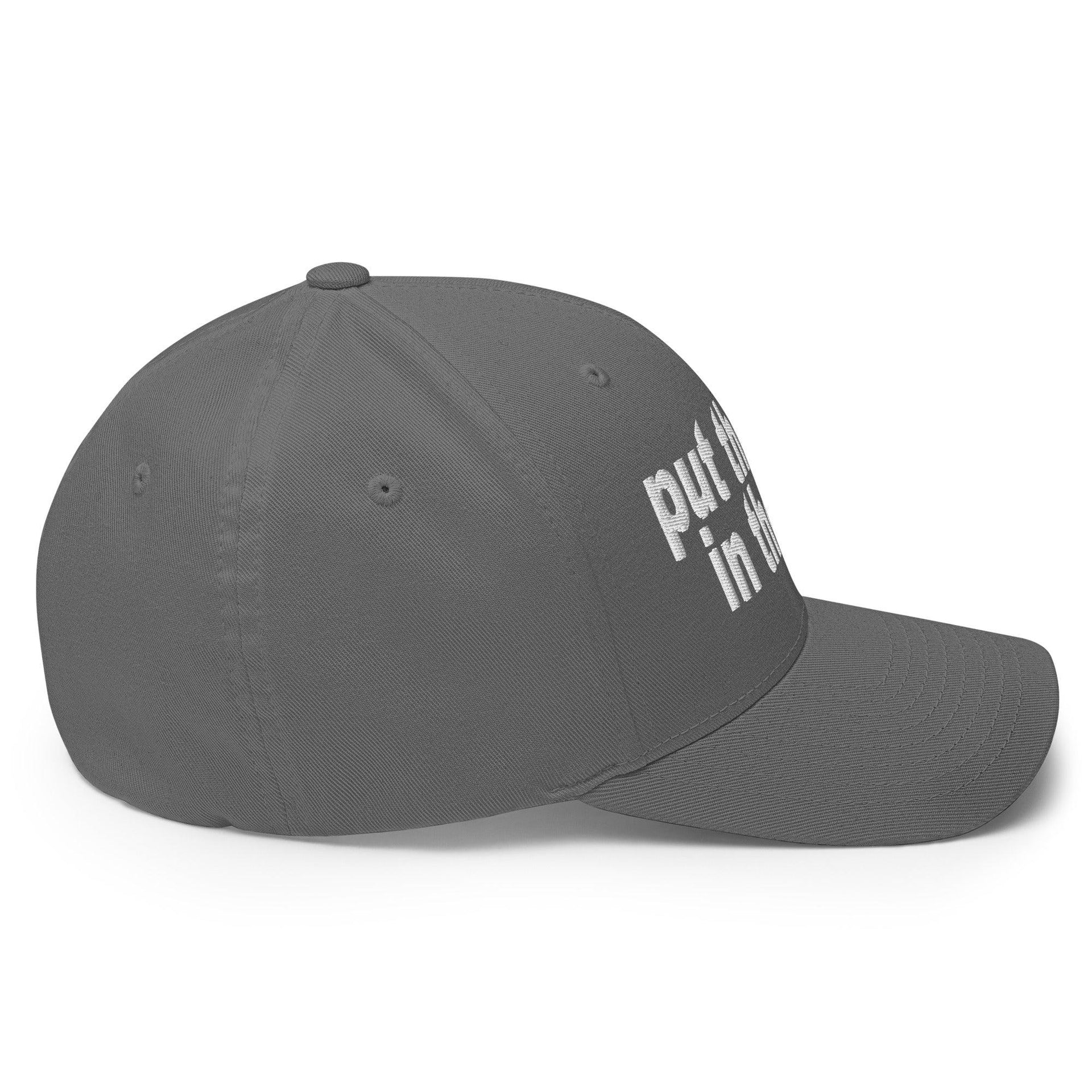 Put the Fries in the Bag Embroidered Stretch Fit Baseball Hat Capital Crowns Funny Stretch Fit