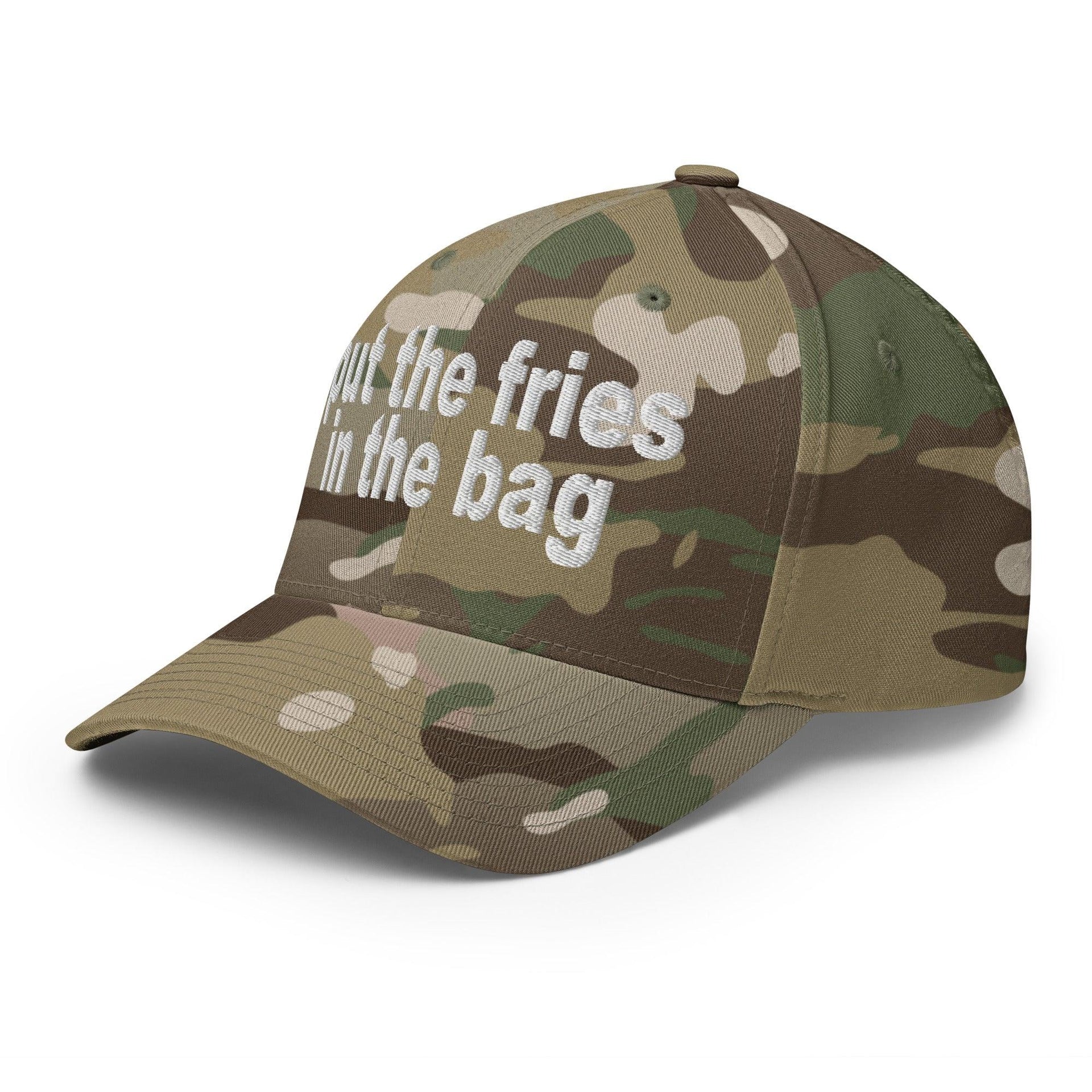 Put the Fries in the Bag Embroidered Stretch Fit Baseball Hat Capital Crowns Funny Stretch Fit