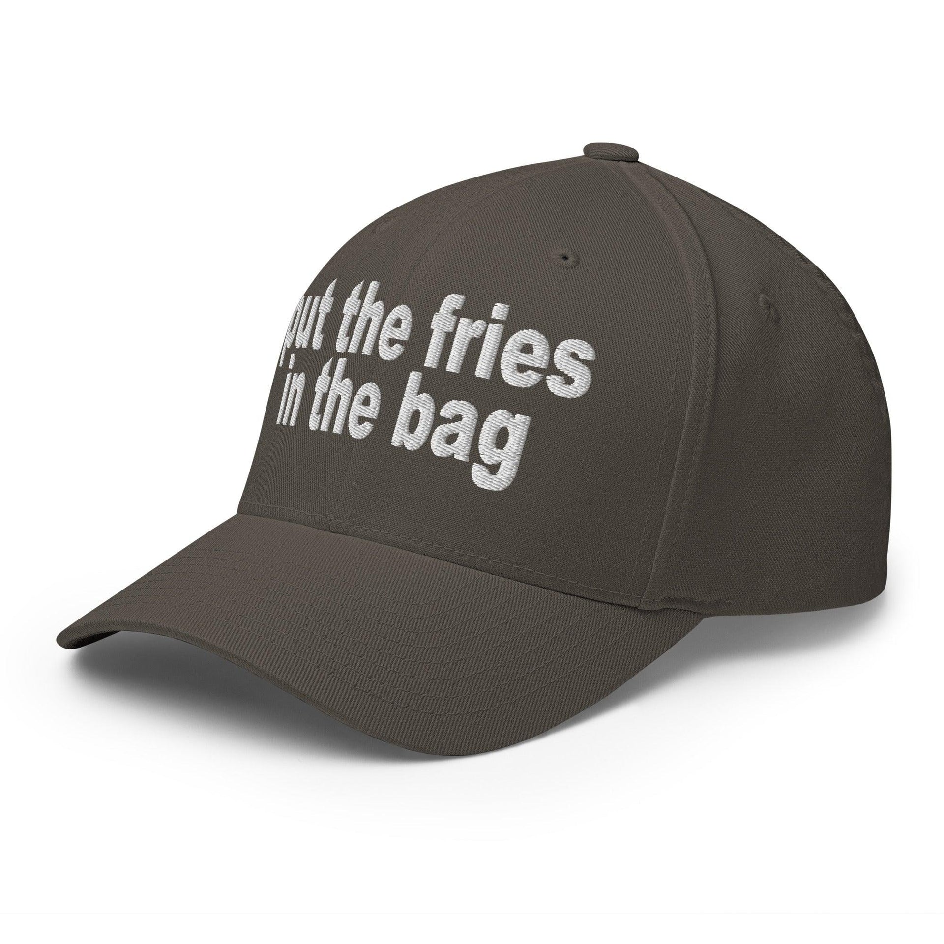 Put the Fries in the Bag Embroidered Stretch Fit Baseball Hat Capital Crowns Funny Stretch Fit