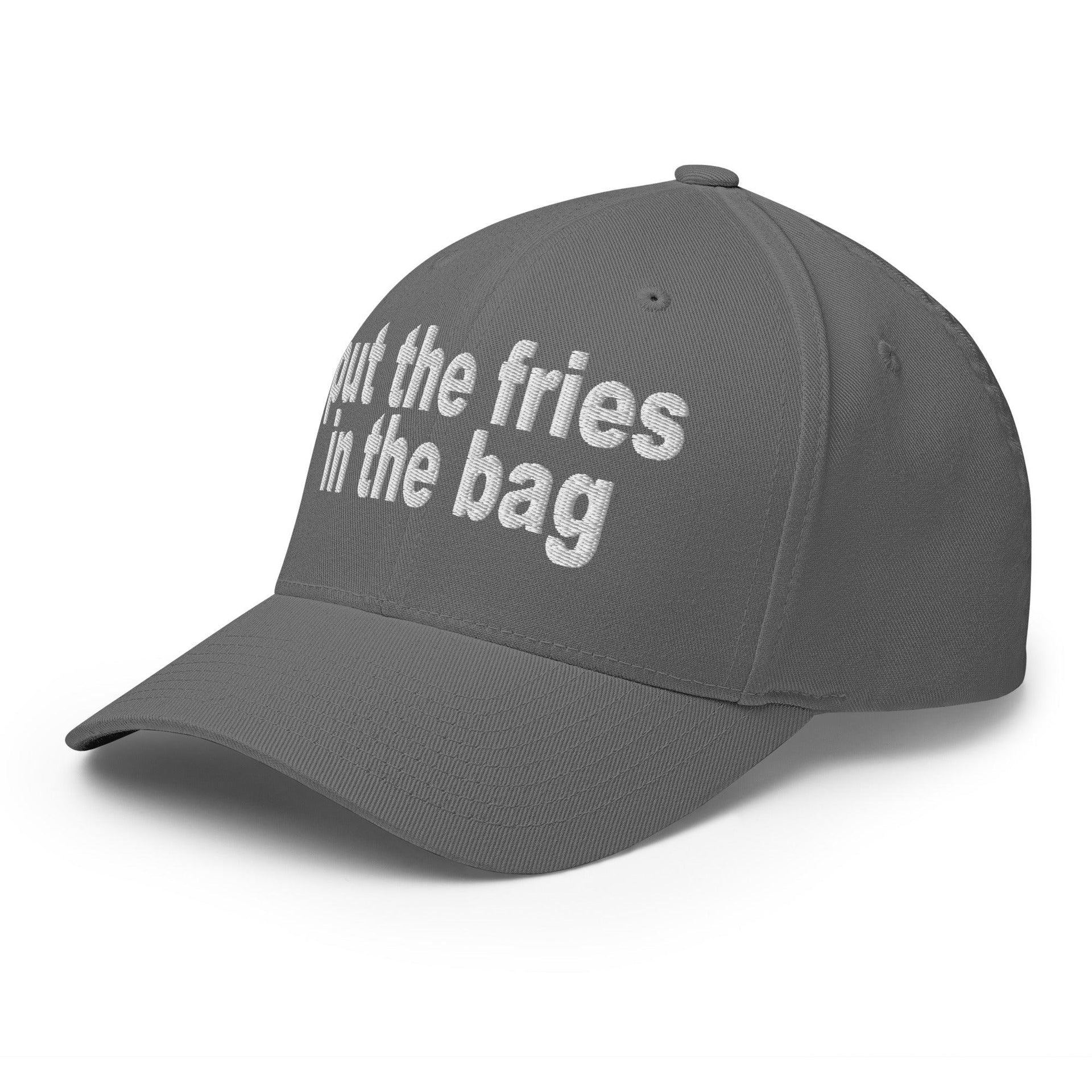 Put the Fries in the Bag Embroidered Stretch Fit Baseball Hat Capital Crowns Funny Stretch Fit