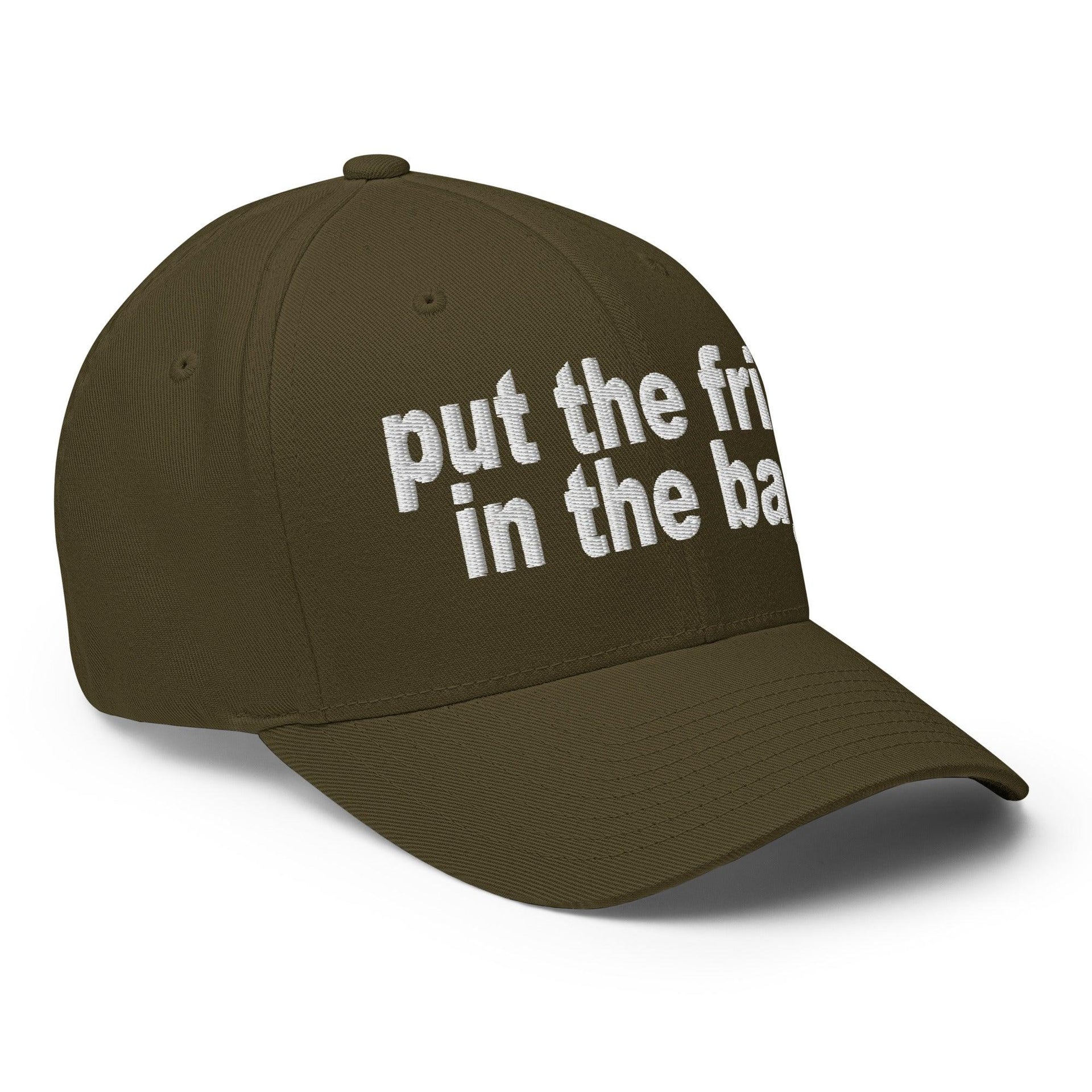 Put the Fries in the Bag Embroidered Stretch Fit Baseball Hat Capital Crowns Funny Stretch Fit