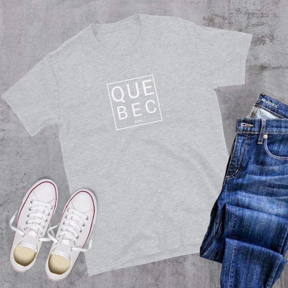 Quebec City Square Tee Sport Grey Canadian City Apparel Quebec