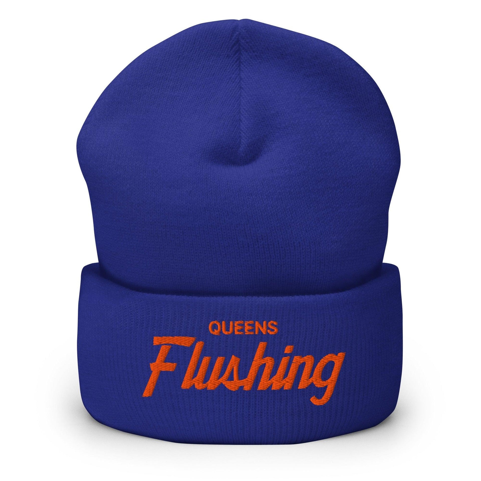 Queens Flushing NYC Embroidered Knit Cuffed Beanie Default Title Baseball Beanies Capital Crowns New York City NY NYC