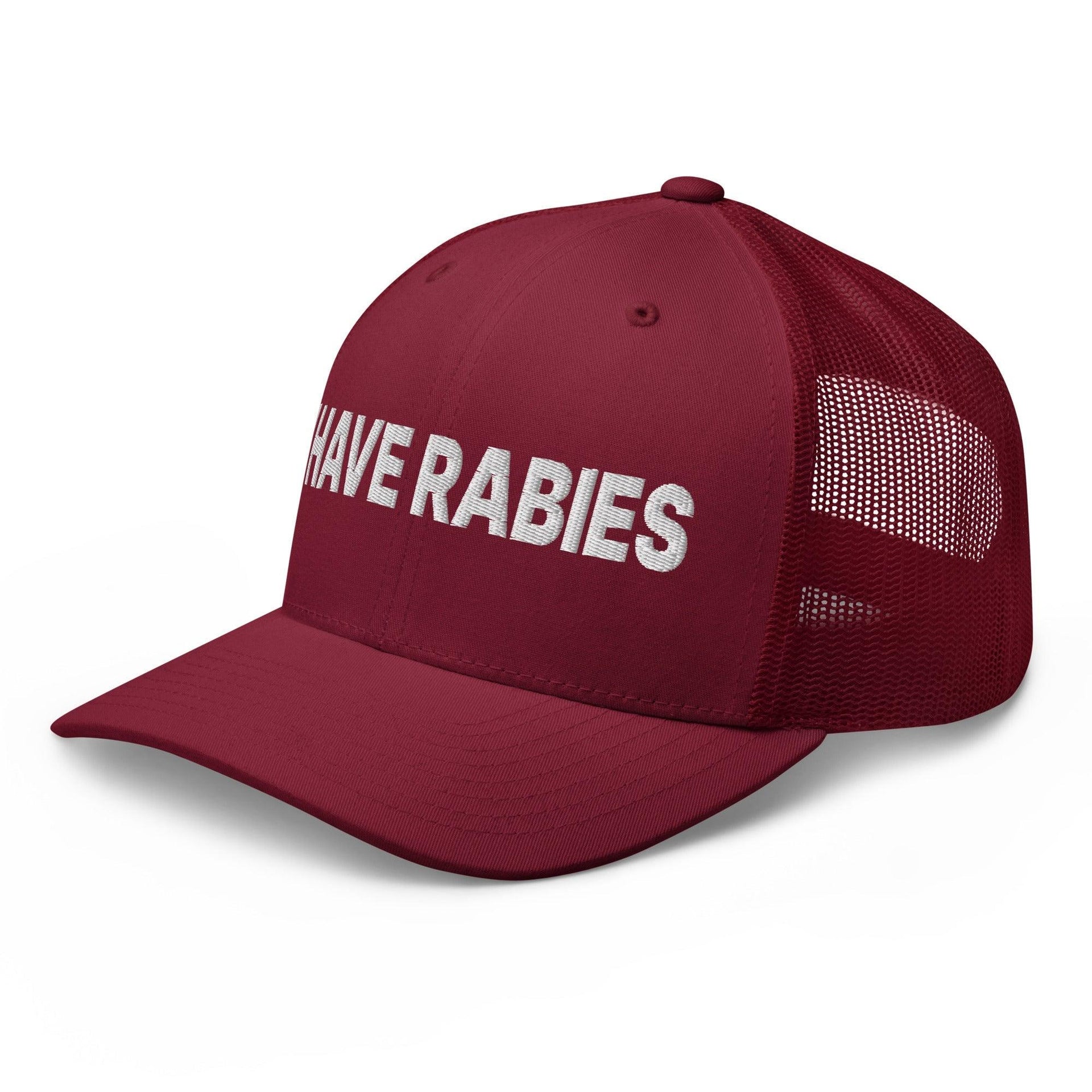 I Have Rabies Embroidered Mesh Trucker Hat Capital Crowns Funny Trucker Hats