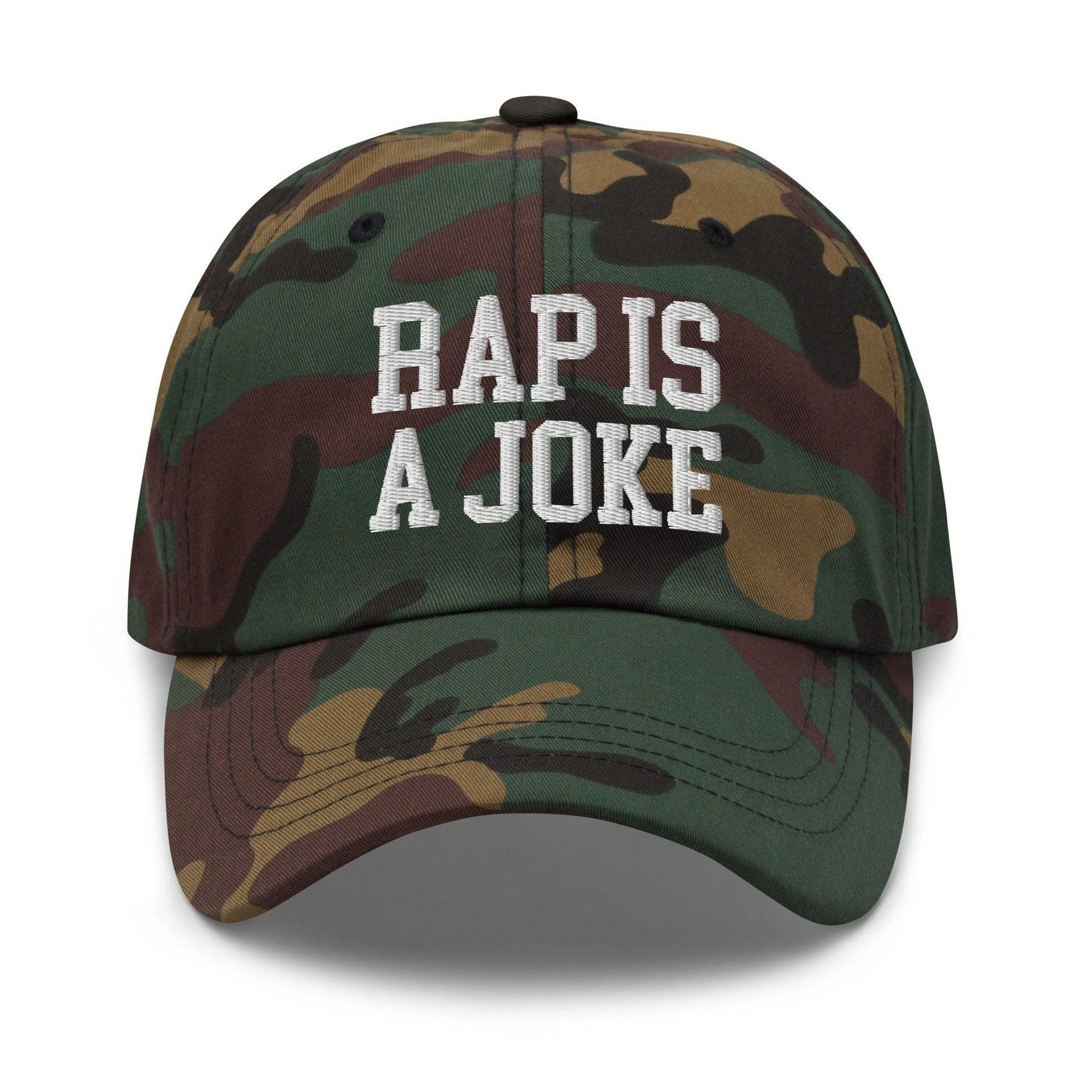 Rap is a Joke Dad Hat Green Camo Capital Crowns Dad Hats Funny