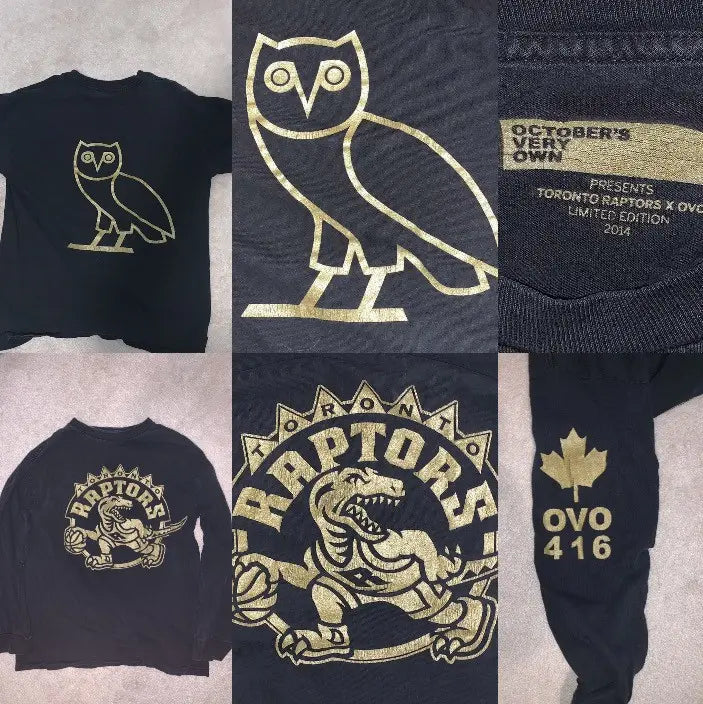 Raptors x OVO Drake Night 2014 Limited Edition Replica Tee - Exclusive Raptors x OVO Drake Tee 4XL drake night tee exclusive drake merchandise limited edition apparel raptors raptors x ovo