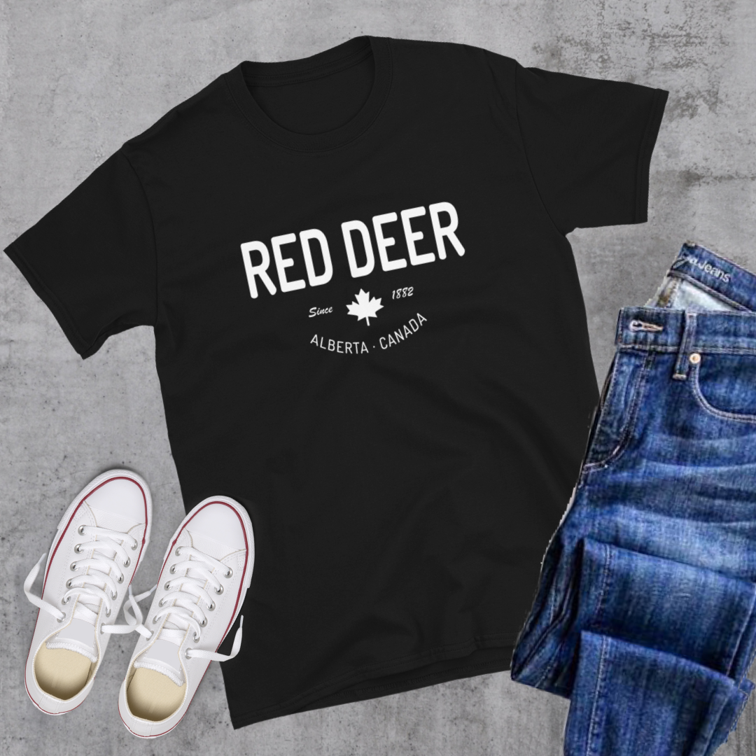 Red Deer Since 1882 Tee Black Alberta Canadian City Apparel
