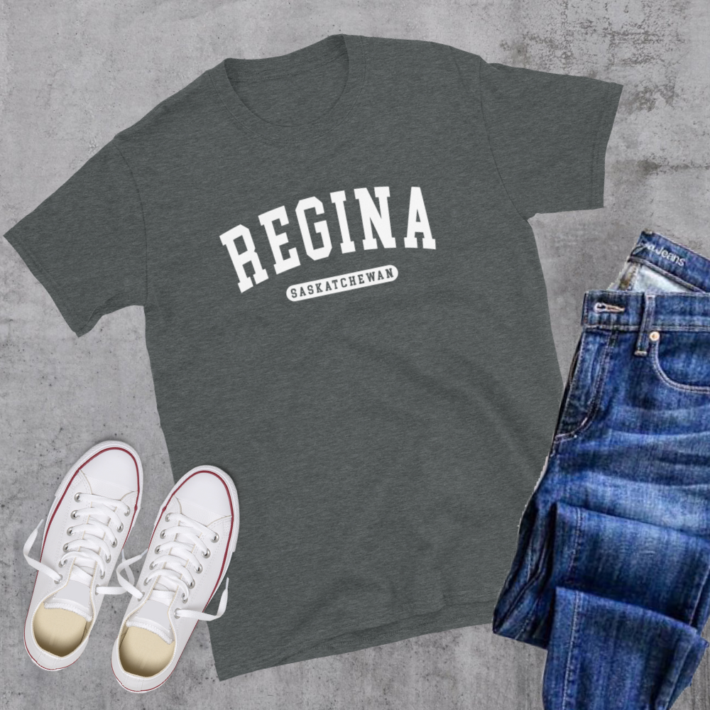 Regina College Tee Dark Heather Canadian City Apparel