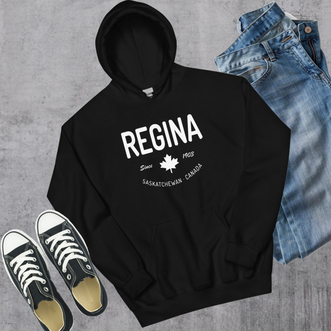 Regina Since 1903 Hoodie Black Canadian City Apparel