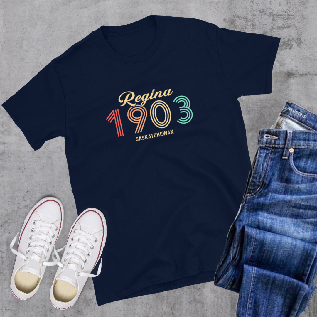 Regina Vintage Tee Navy Canadian City Apparel