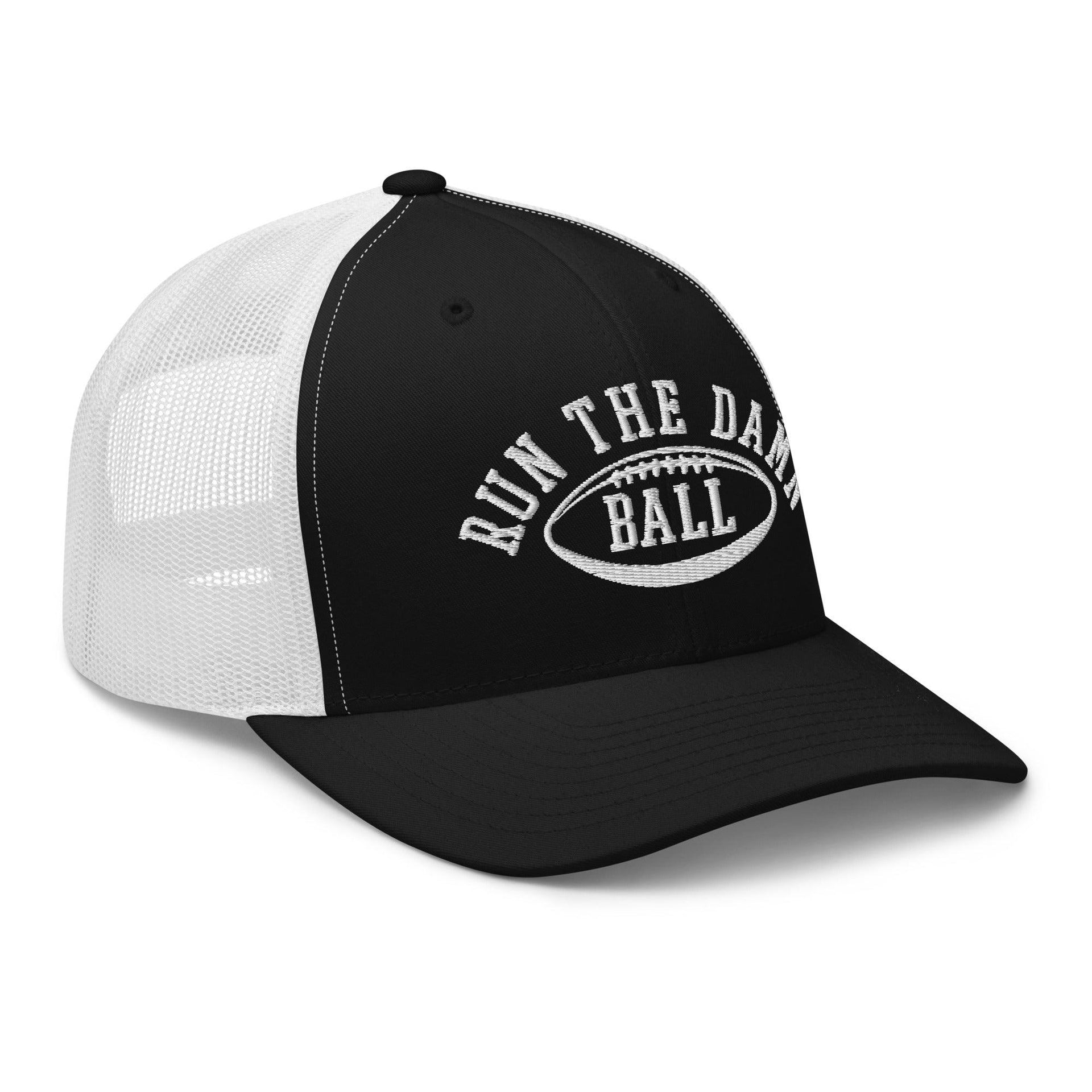 Run The Damn Ball Embroidered Mesh Trucker Hat Capital Crowns Football Trucker Hats