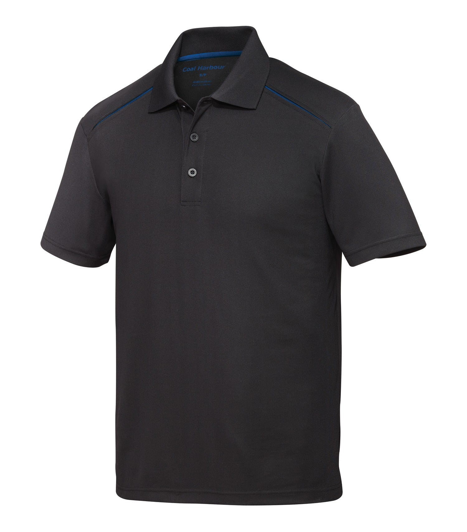 CoalHarbour - COAL HARBOUR® SNAG RESISTANT CONTRAST INSET POLO. - S4002 Black Royal CoalHarbour S4002