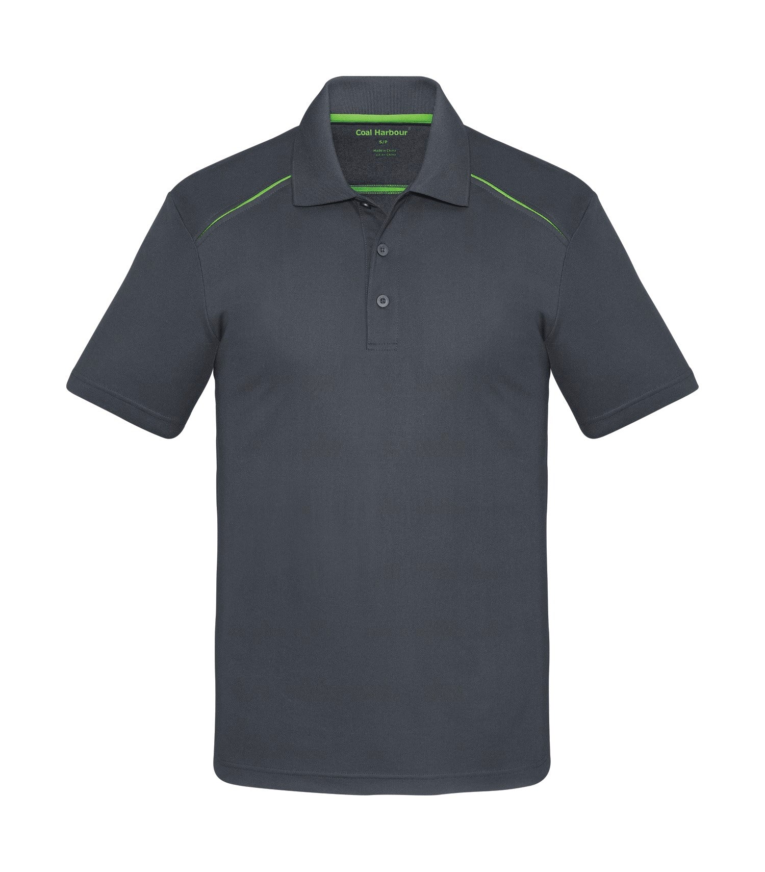 CoalHarbour - COAL HARBOUR® SNAG RESISTANT CONTRAST INSET POLO. - S4002 Iron Grey Lime CoalHarbour S4002