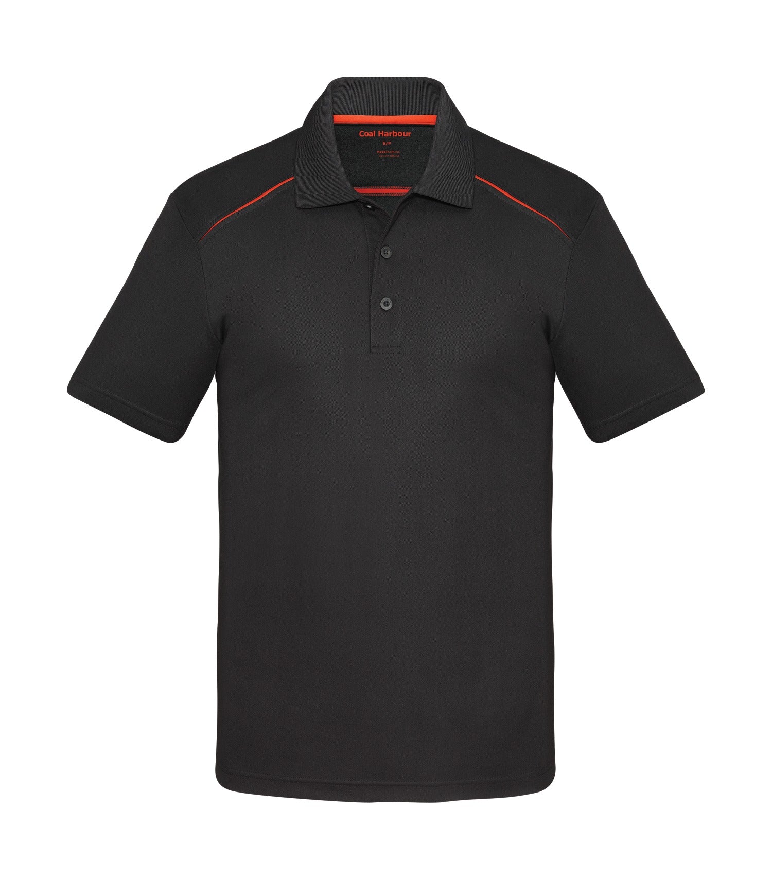 CoalHarbour - COAL HARBOUR® SNAG RESISTANT CONTRAST INSET POLO. - S4002 Black Orange CoalHarbour S4002