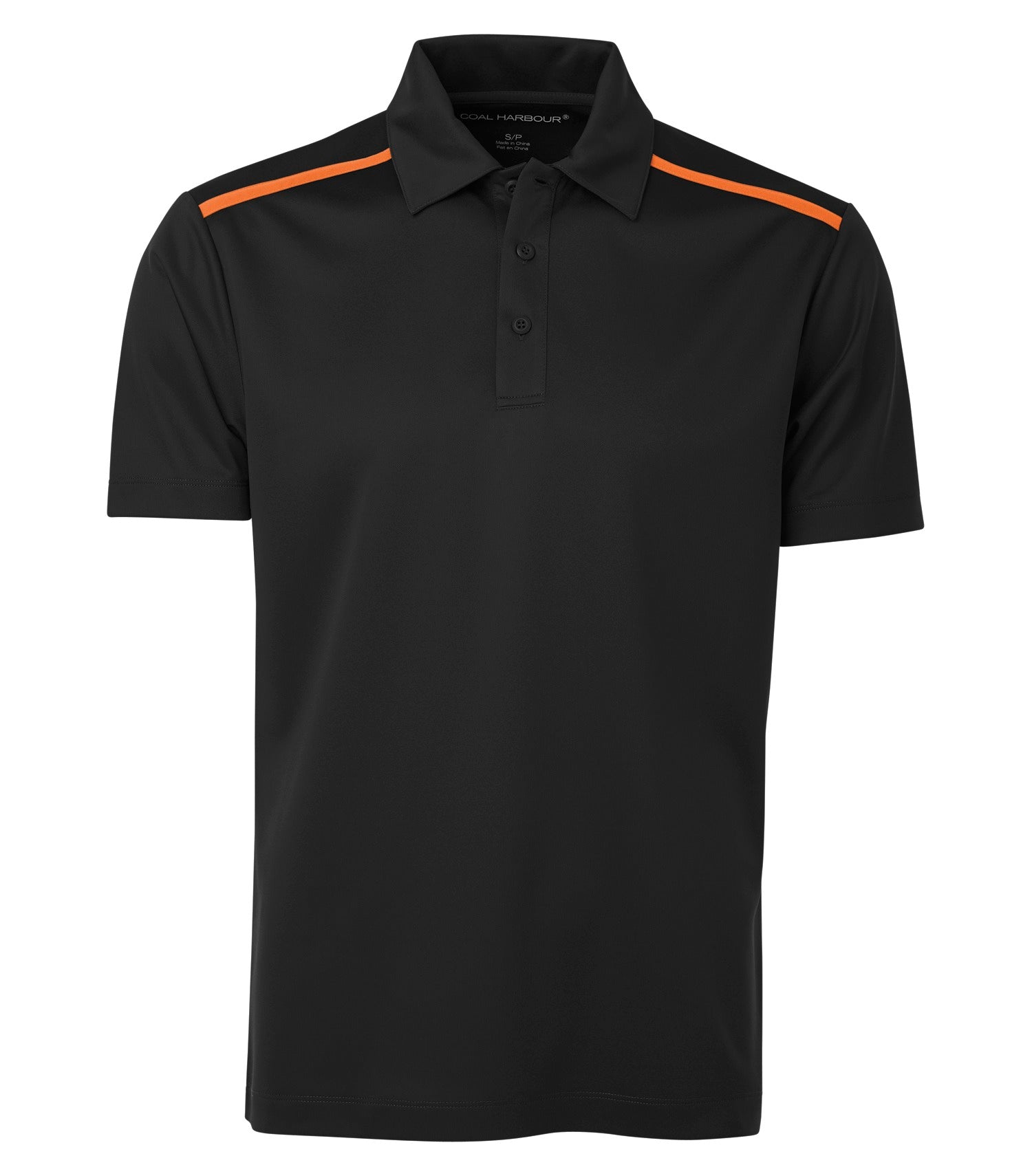CoalHarbour - DISCONTINUED COAL HARBOUR® EVERYDAY COLOUR BLOCK POLO. - S4008 Black Neon Orange CoalHarbour S4008