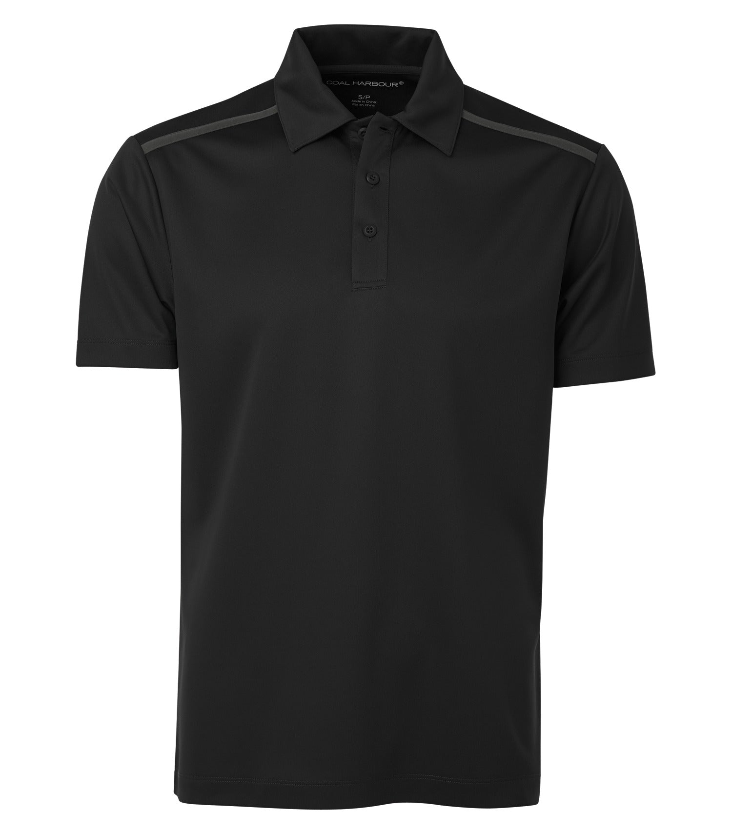 CoalHarbour - DISCONTINUED COAL HARBOUR® EVERYDAY COLOUR BLOCK POLO. - S4008 Black Steel Grey XS CoalHarbour S4008