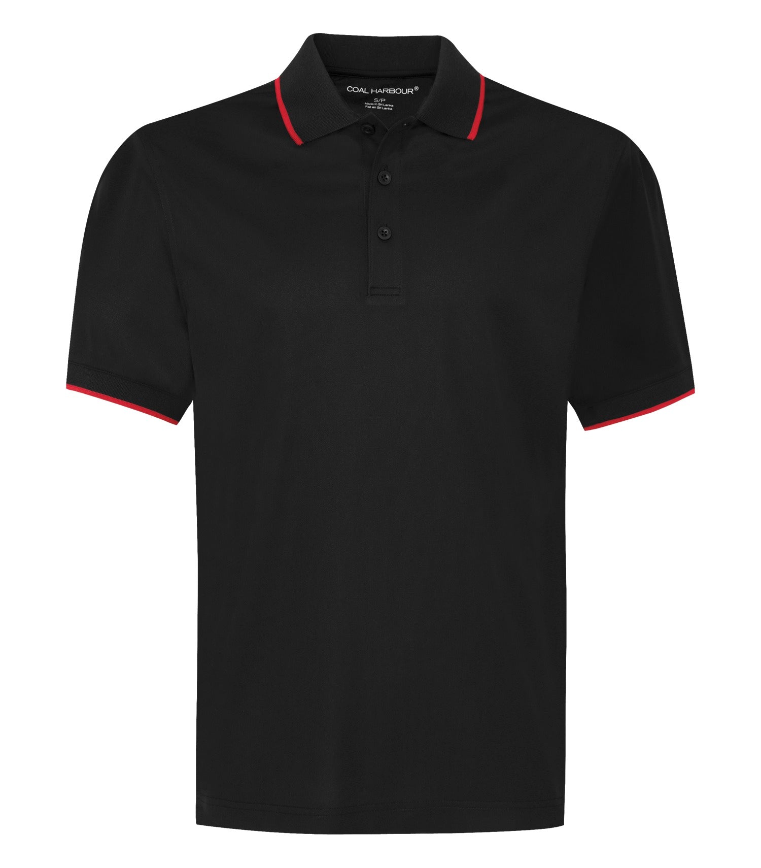 CoalHarbour - DISCONTINUED COAL HARBOUR® SNAG RESISTANT TIPPED COLLAR POLO. - S4018 Black True Red CoalHarbour S4018
