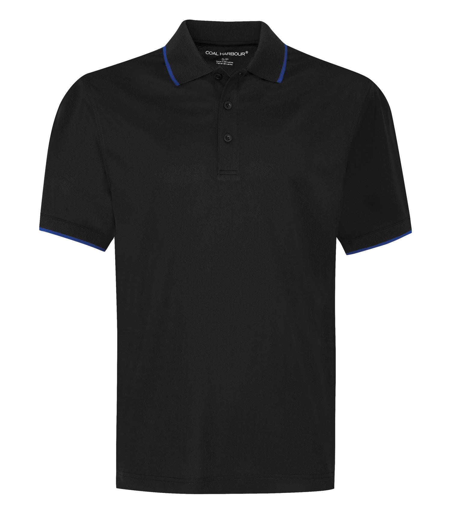 CoalHarbour - DISCONTINUED COAL HARBOUR® SNAG RESISTANT TIPPED COLLAR POLO. - S4018 Black True Royal CoalHarbour S4018