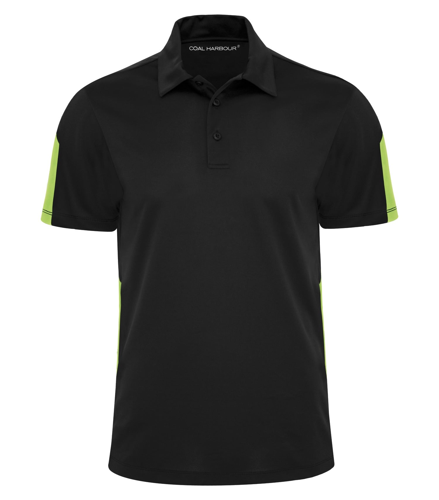 CoalHarbour - DISCONTINUED COAL HARBOUR® EVERYDAY COLOUR SLICE POLO. - S4024 Black Lime CoalHarbour S4024