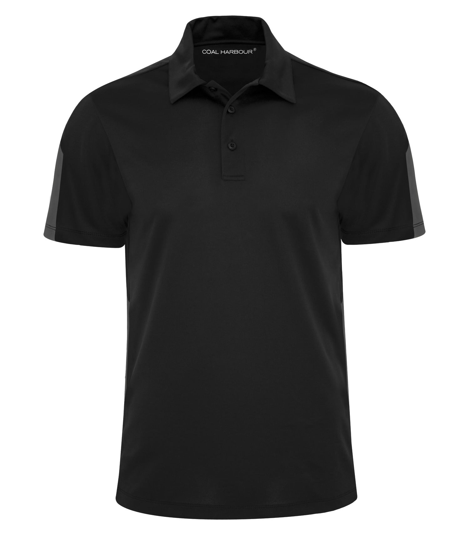 CoalHarbour - DISCONTINUED COAL HARBOUR® EVERYDAY COLOUR SLICE POLO. - S4024 Black Steel Grey XS CoalHarbour S4024