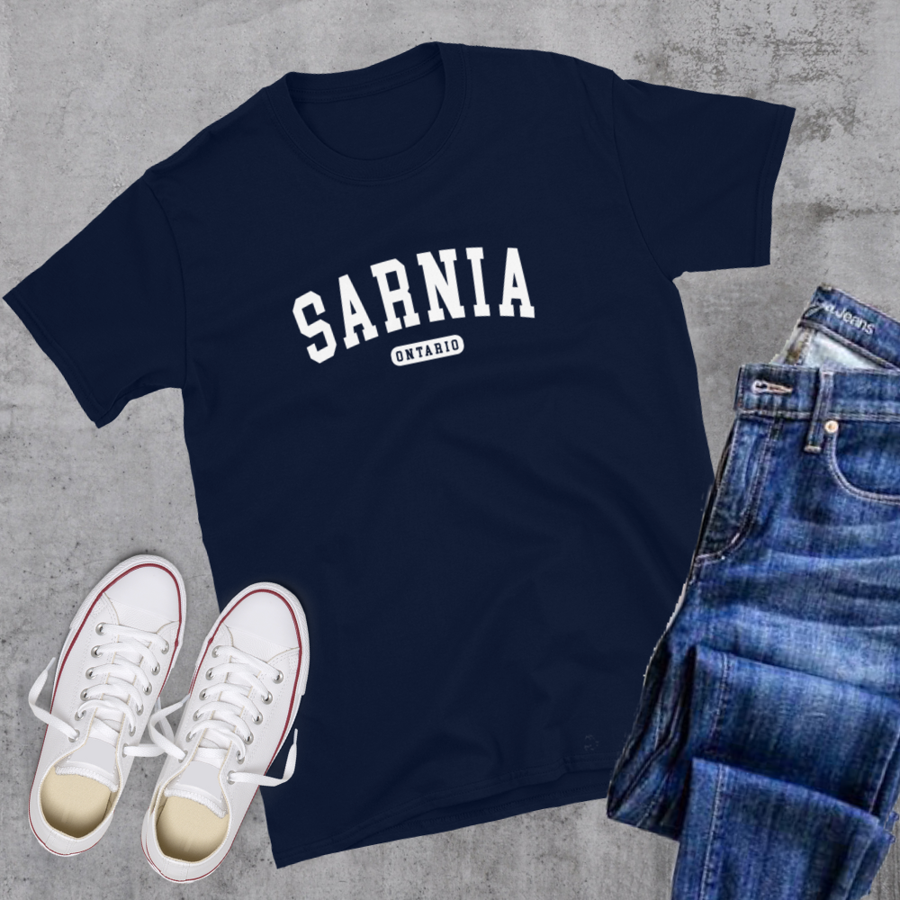 Sarnia ON College Tee Navy Canadian City Apparel