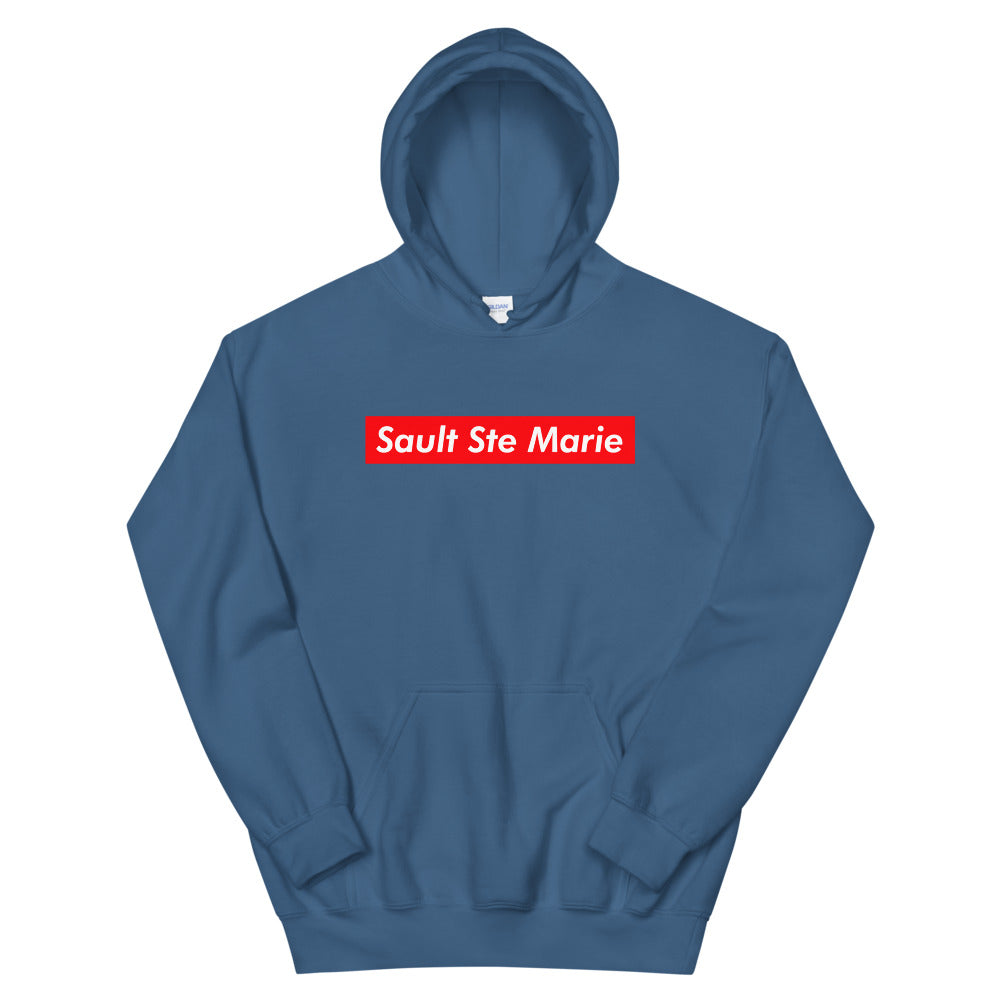 Sault Ste Marie Supreme'd Hoodie Indigo Blue Canadian City Apparel