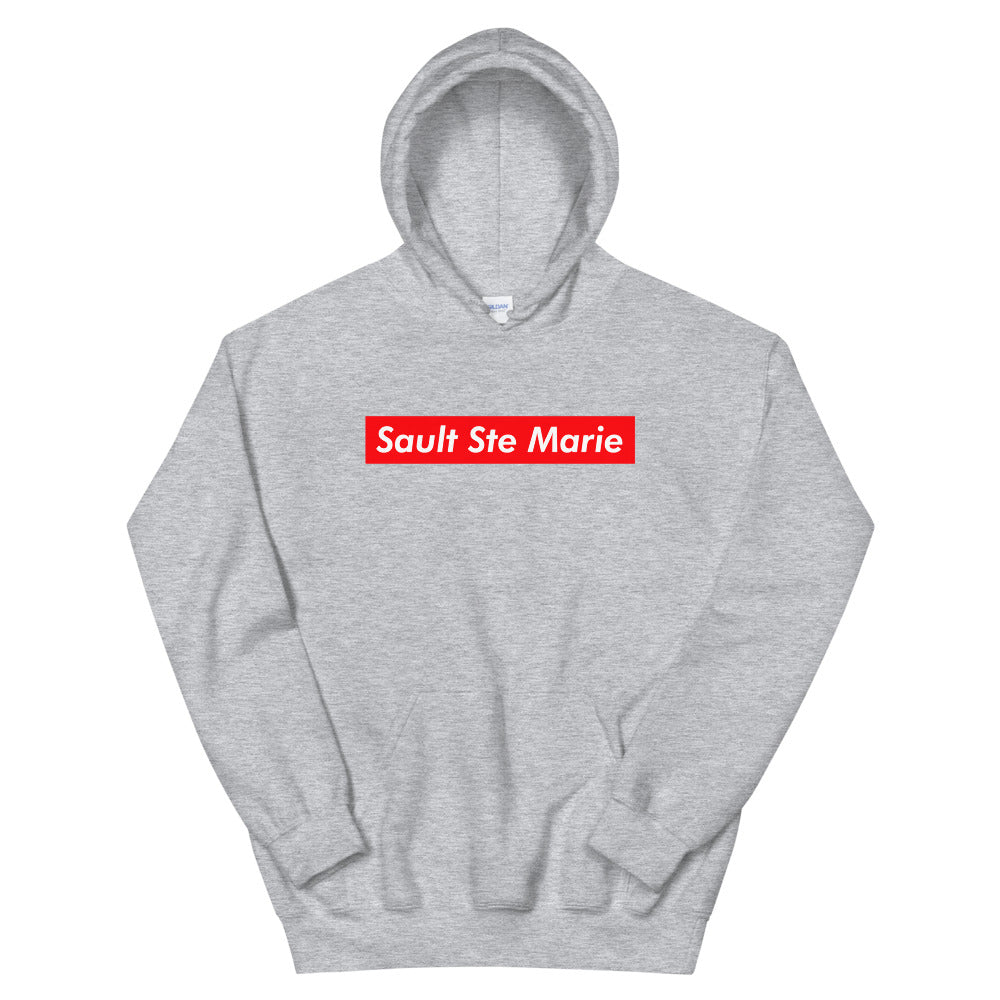 Sault Ste Marie Supreme'd Hoodie Sport Grey Canadian City Apparel