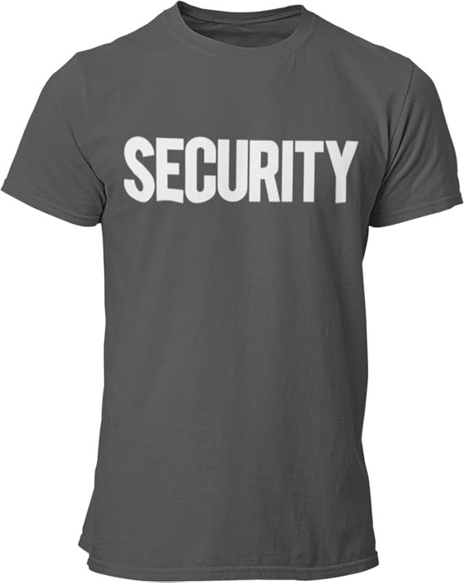 Security T-Shirt – Front & Back Print Staff Event Uniform Gray security