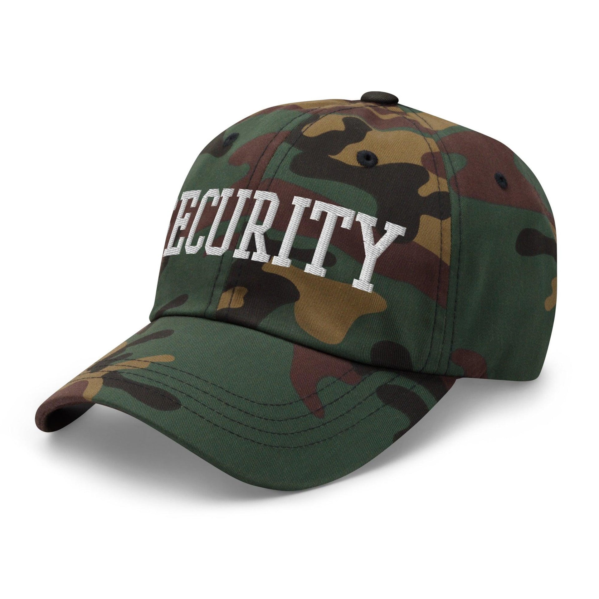 Security Uniform Work Block Embroidered Dad Hat Capital Crowns Dad Hats Security Work