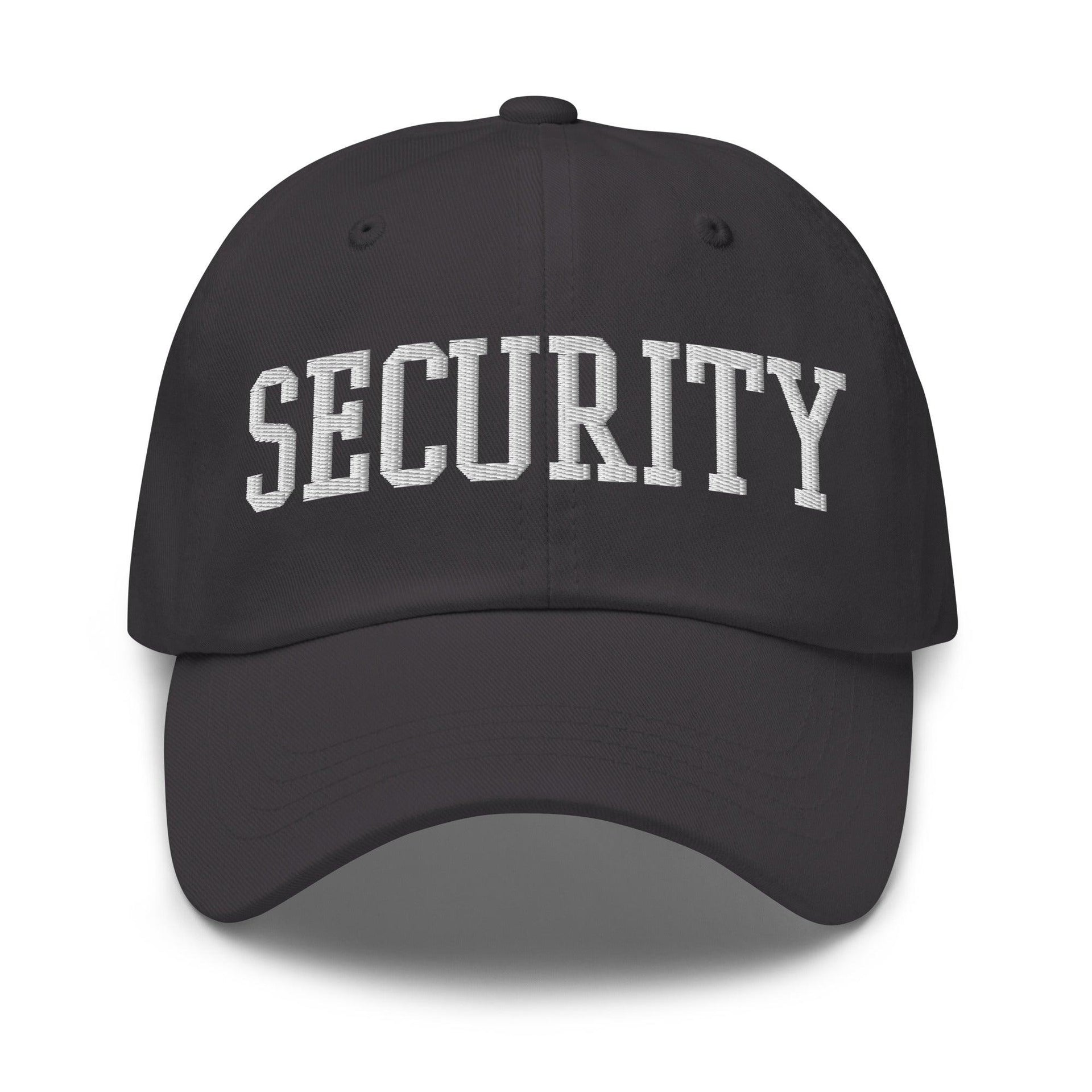 Security Uniform Work Block Embroidered Dad Hat Dark Grey Capital Crowns Dad Hats Security Work