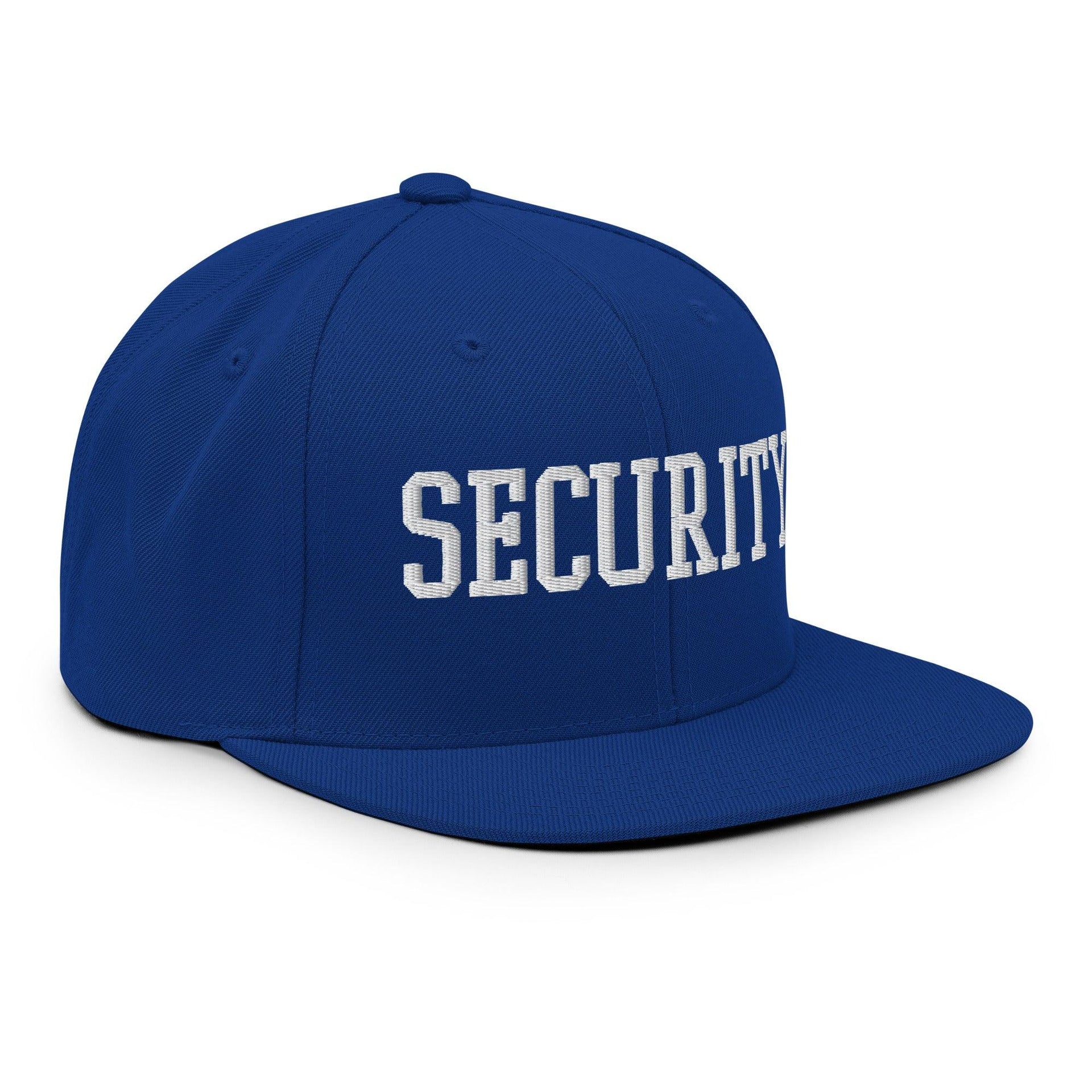 Security Uniform Work Block Embroidered Flat Bill Brim Snapback Hat Capital Crowns Security Snapback Hats Work