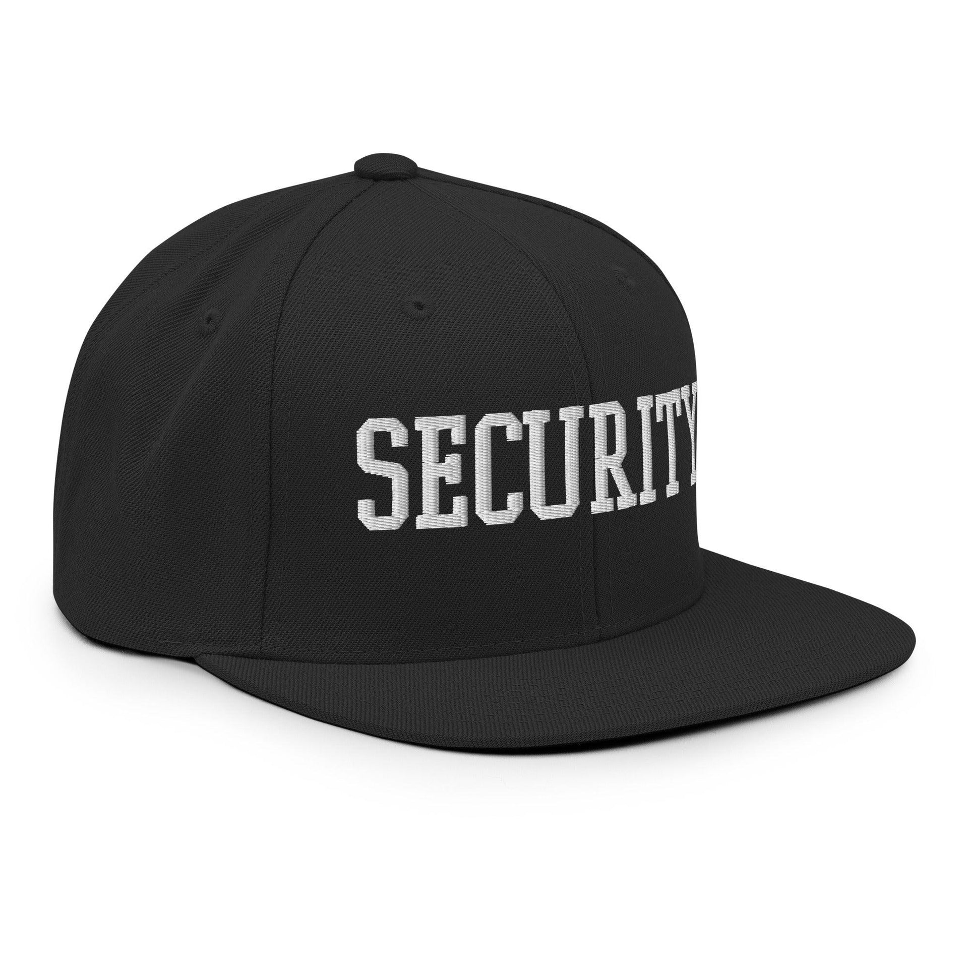 Security Uniform Work Block Embroidered Flat Bill Brim Snapback Hat Capital Crowns Security Snapback Hats Work